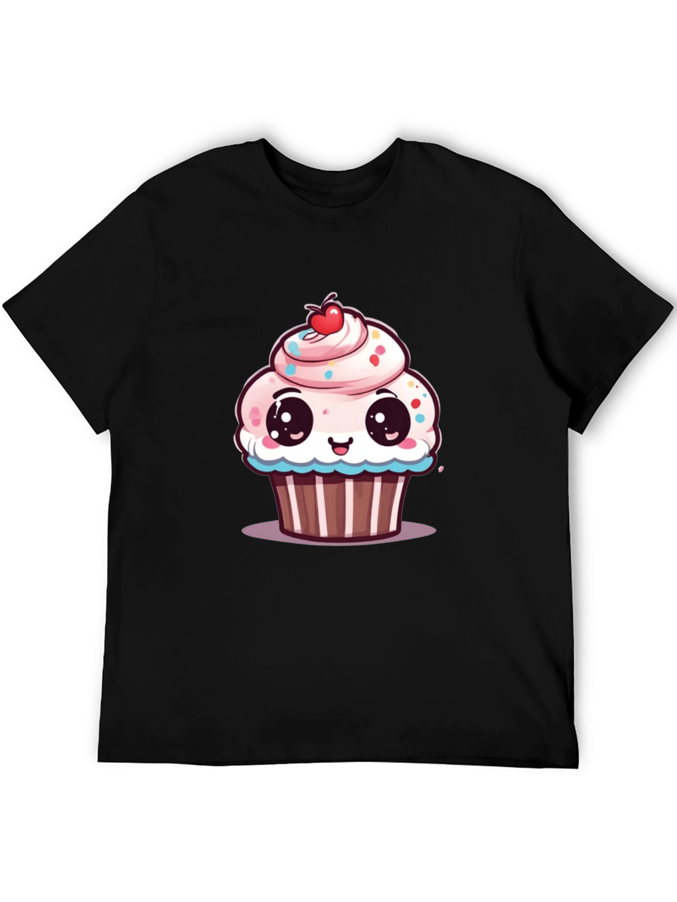 Cute Cartoon Cupcake Graphic T-Shirt