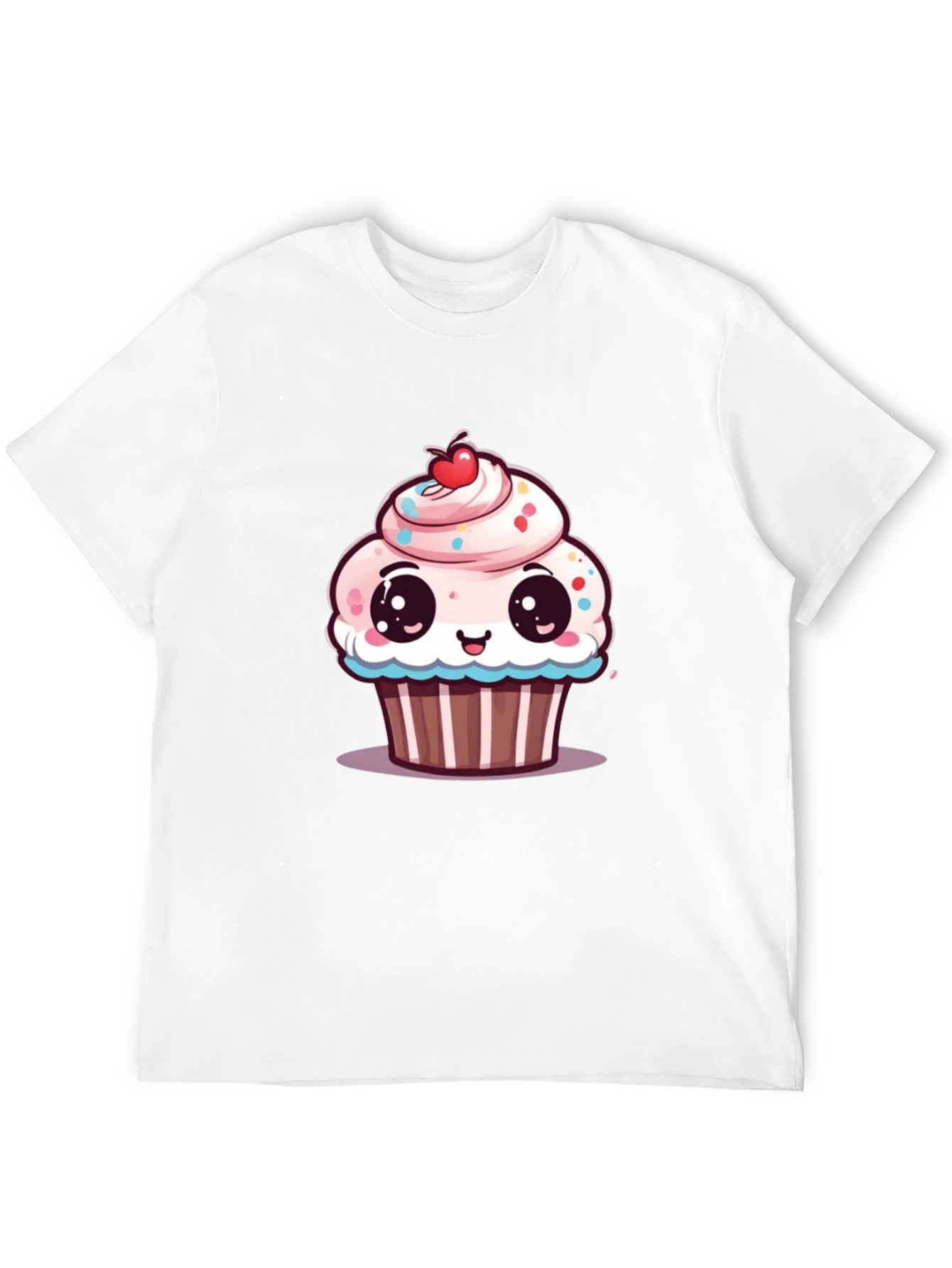 Cute Cartoon Cupcake Graphic T-Shirt