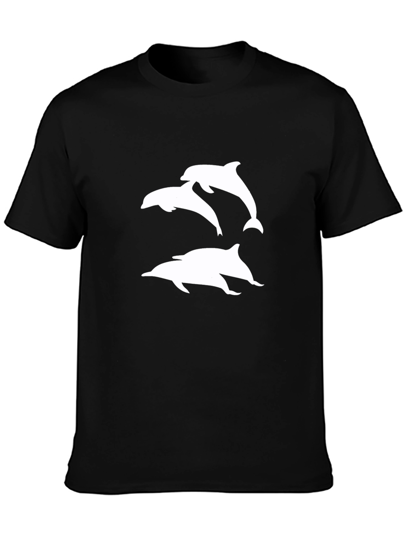Black T-Shirt with Dolphin Graphic