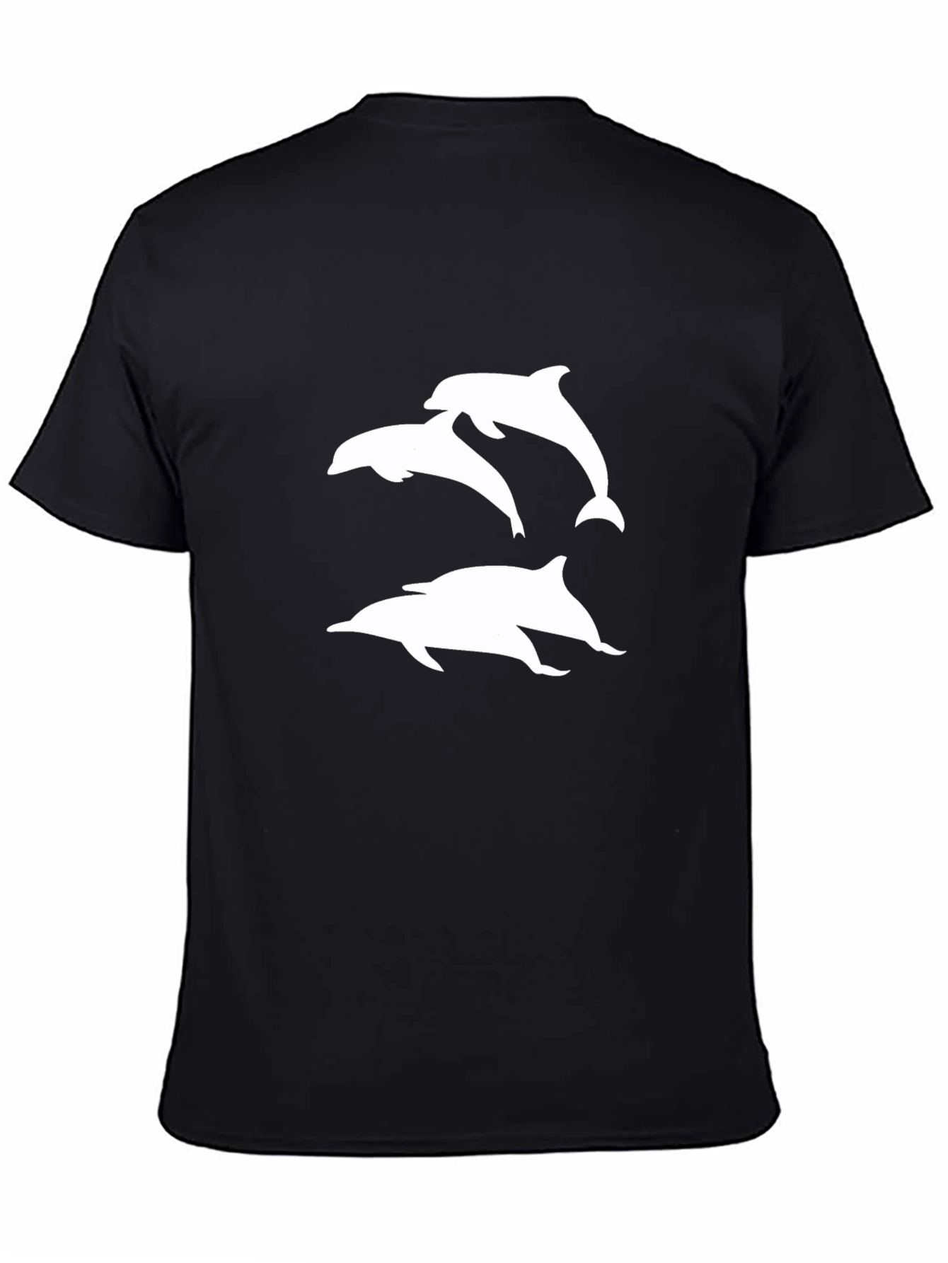 Black T-Shirt with Dolphin Graphic