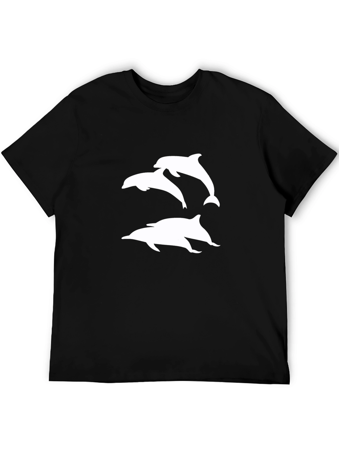 Black T-Shirt with Dolphin Graphic