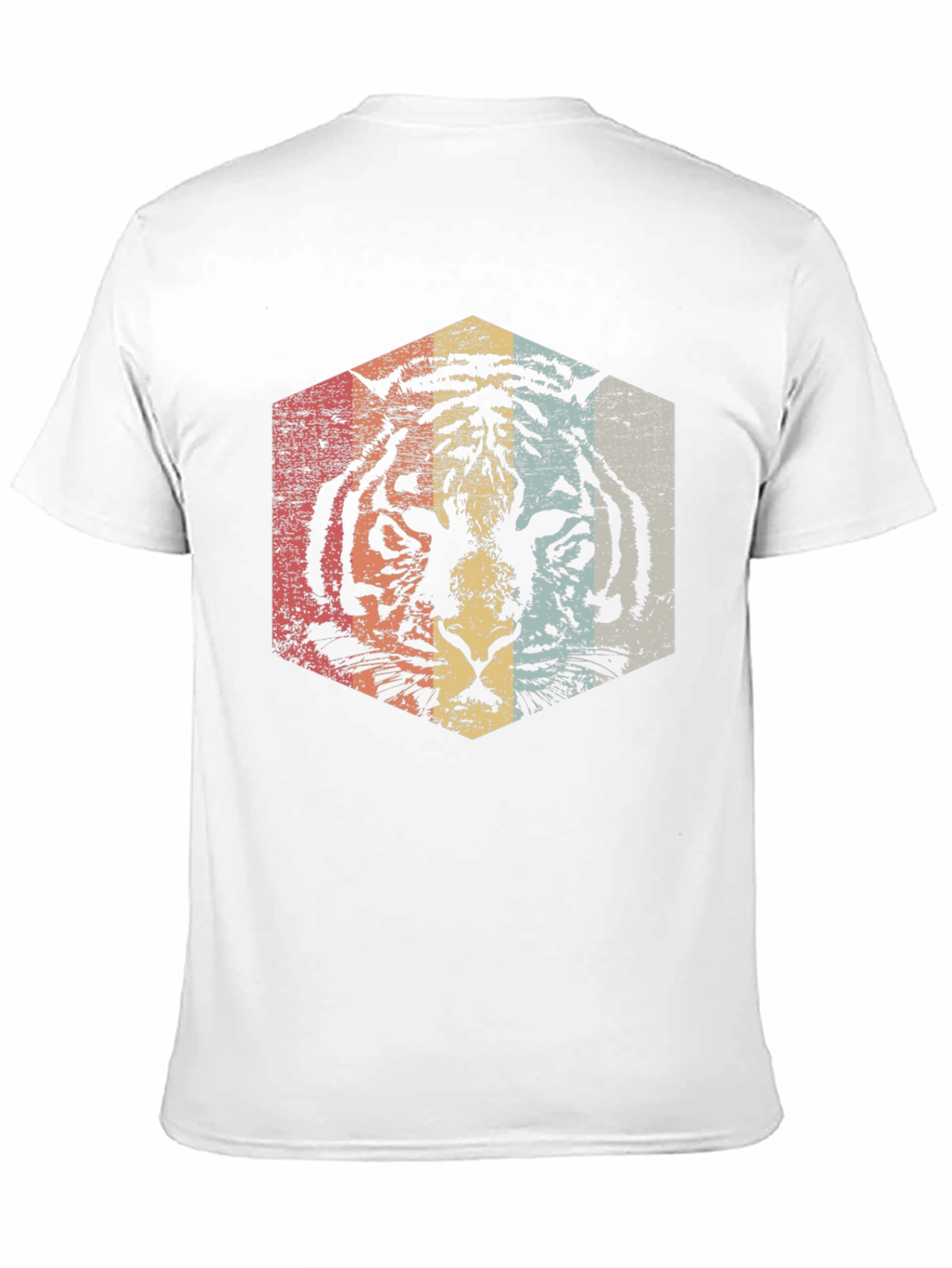 Retro Tiger Graphic Tee - Distressed Animal Print T-Shirt