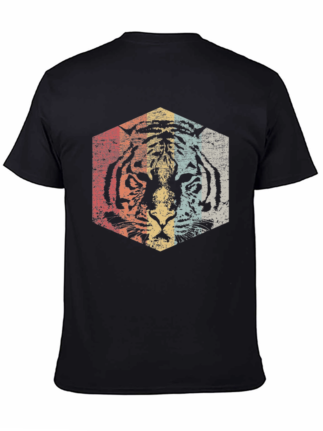 Retro Tiger Graphic Tee - Distressed Animal Print T-Shirt