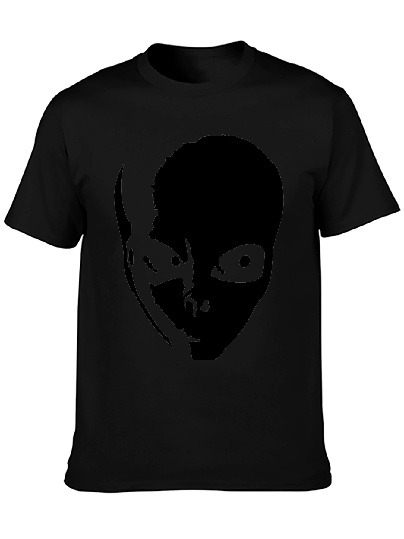 Creepy Silhouette Graphic Tee - Black