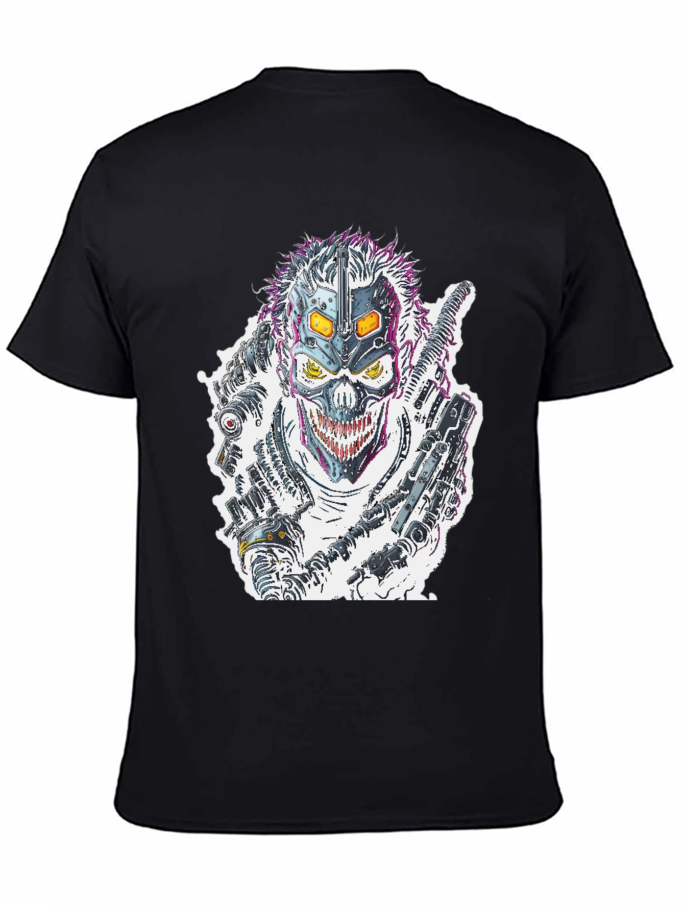 Cyberpunk Skull T-Shirt - Futuristic Graphic Tee