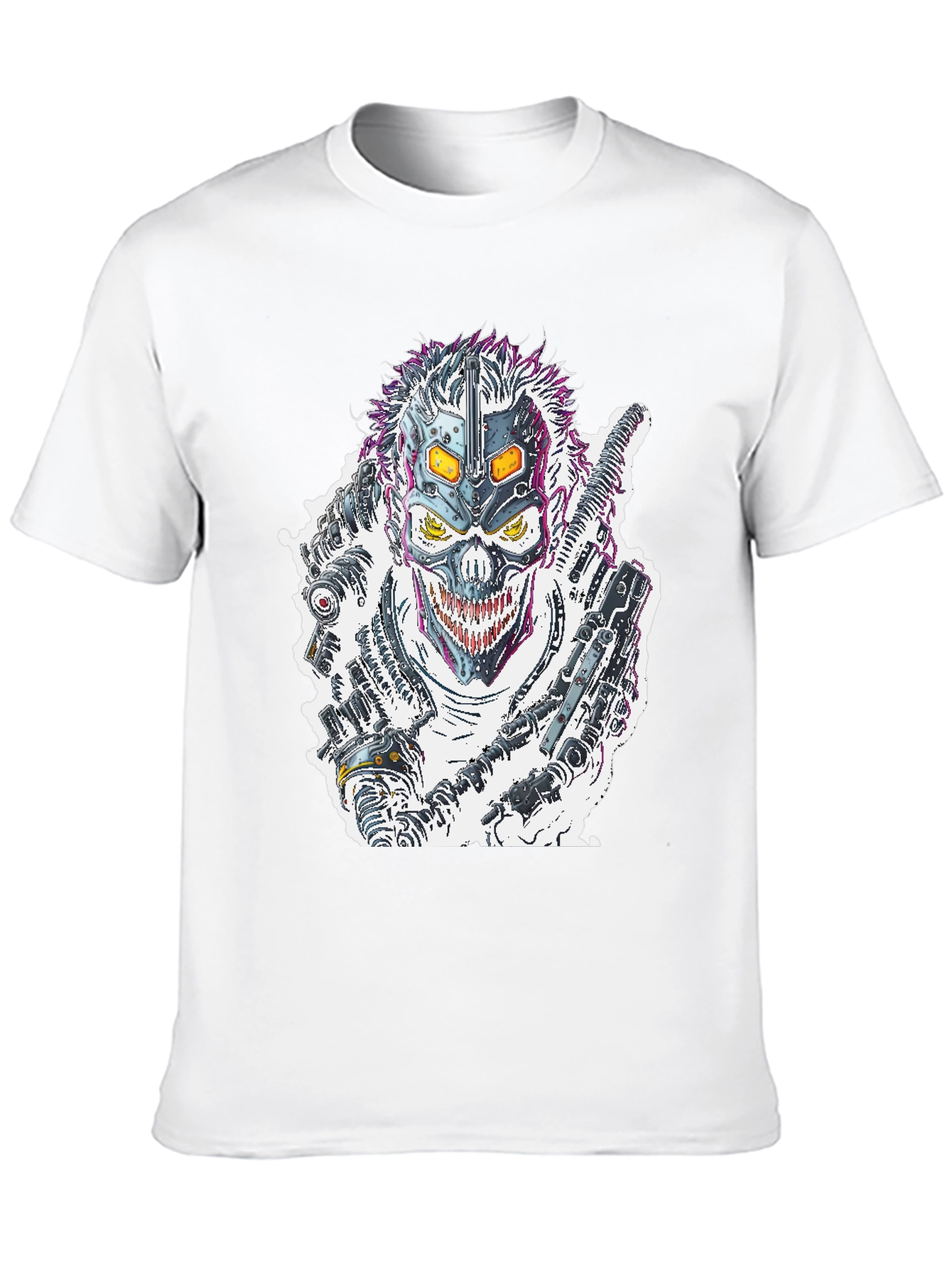 Cyberpunk Skull T-Shirt - Futuristic Graphic Tee