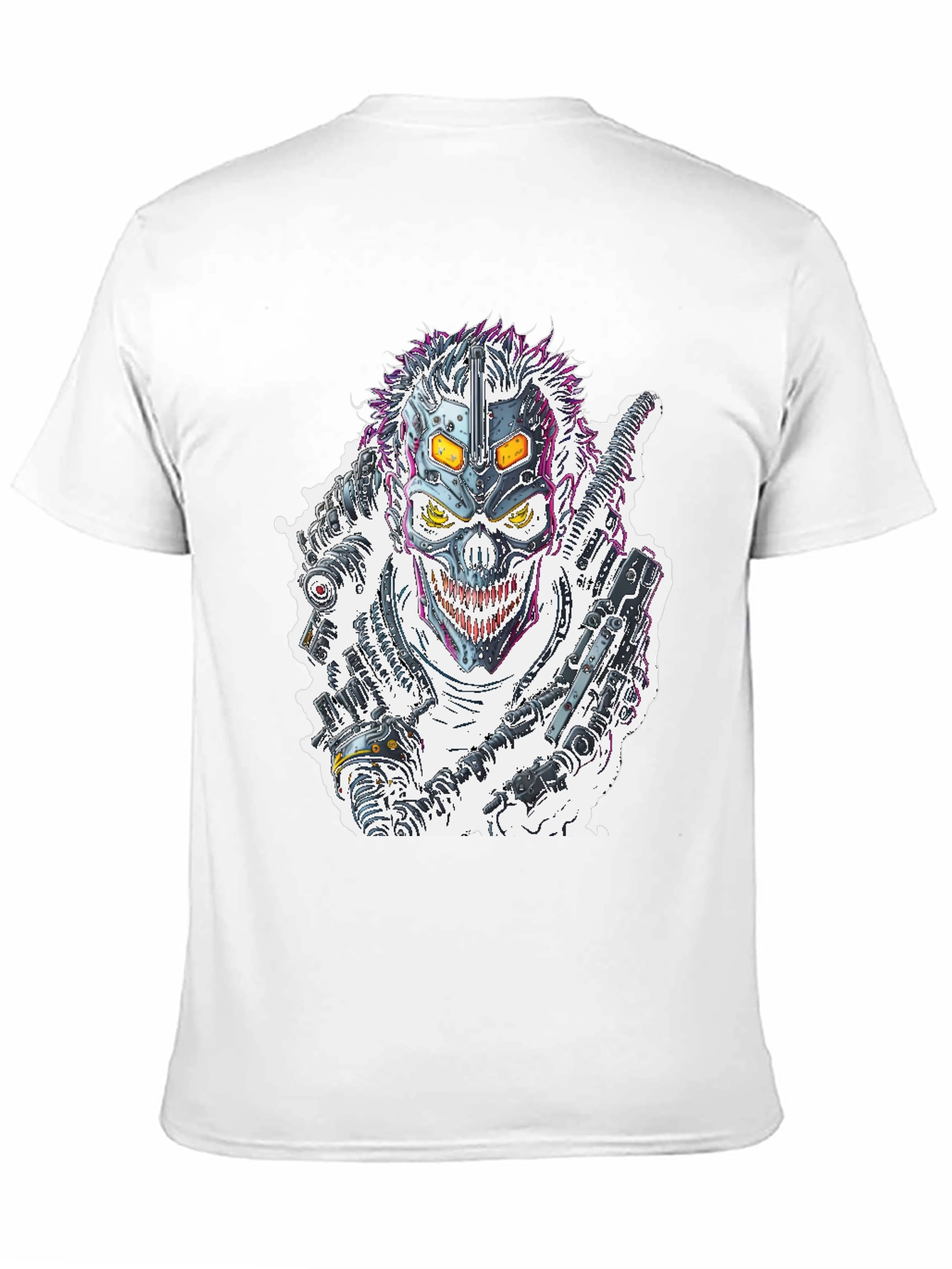 Cyberpunk Skull T-Shirt - Futuristic Graphic Tee
