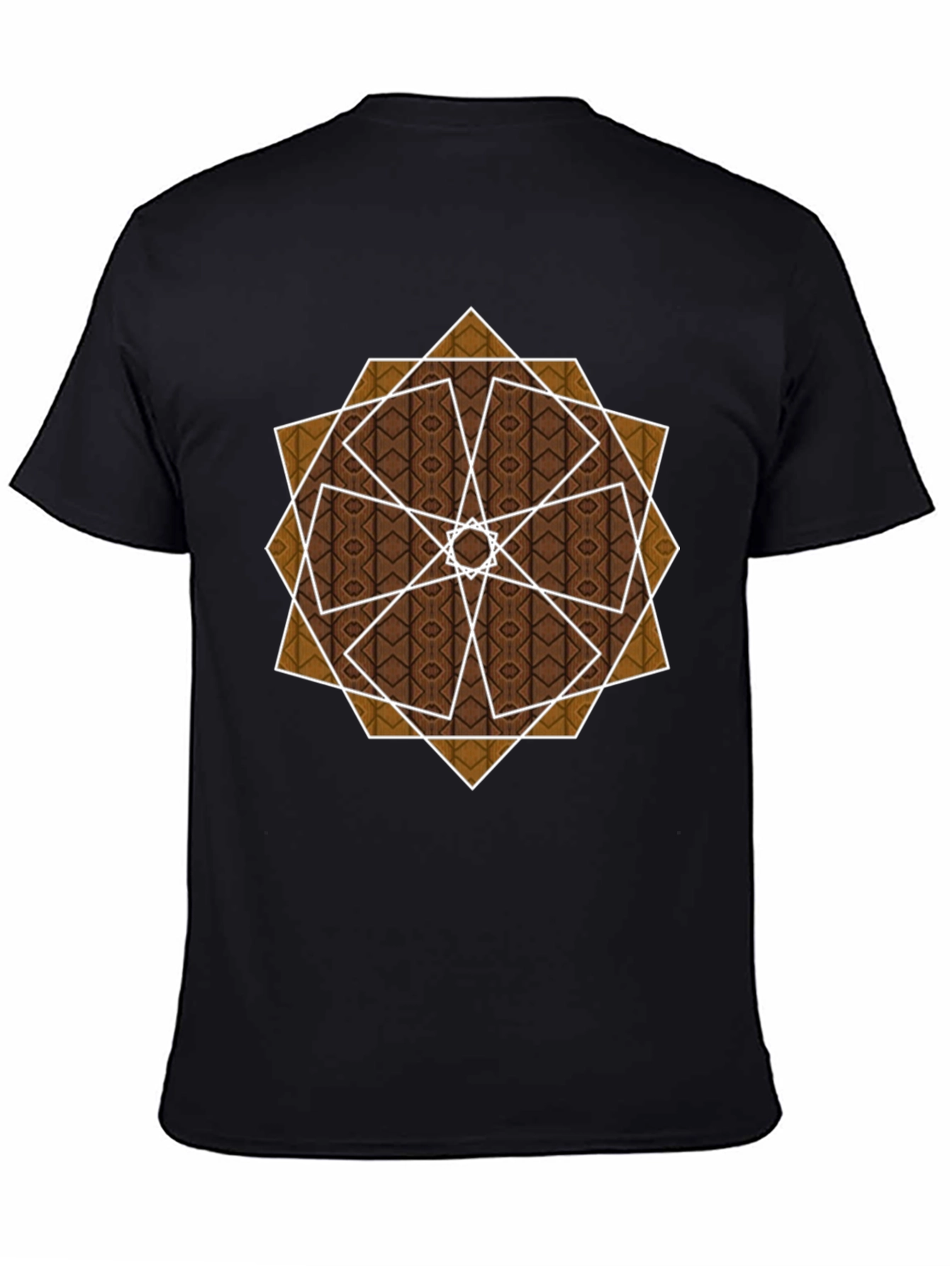 Geometric Pattern Graphic Tee - Stylish Mens Black T-Shirt