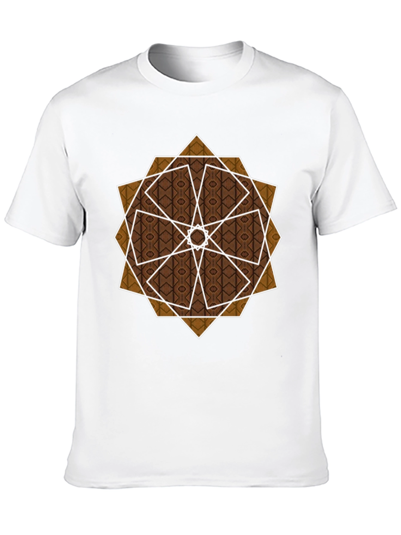 Geometric Pattern Graphic Tee - Stylish Mens Black T-Shirt