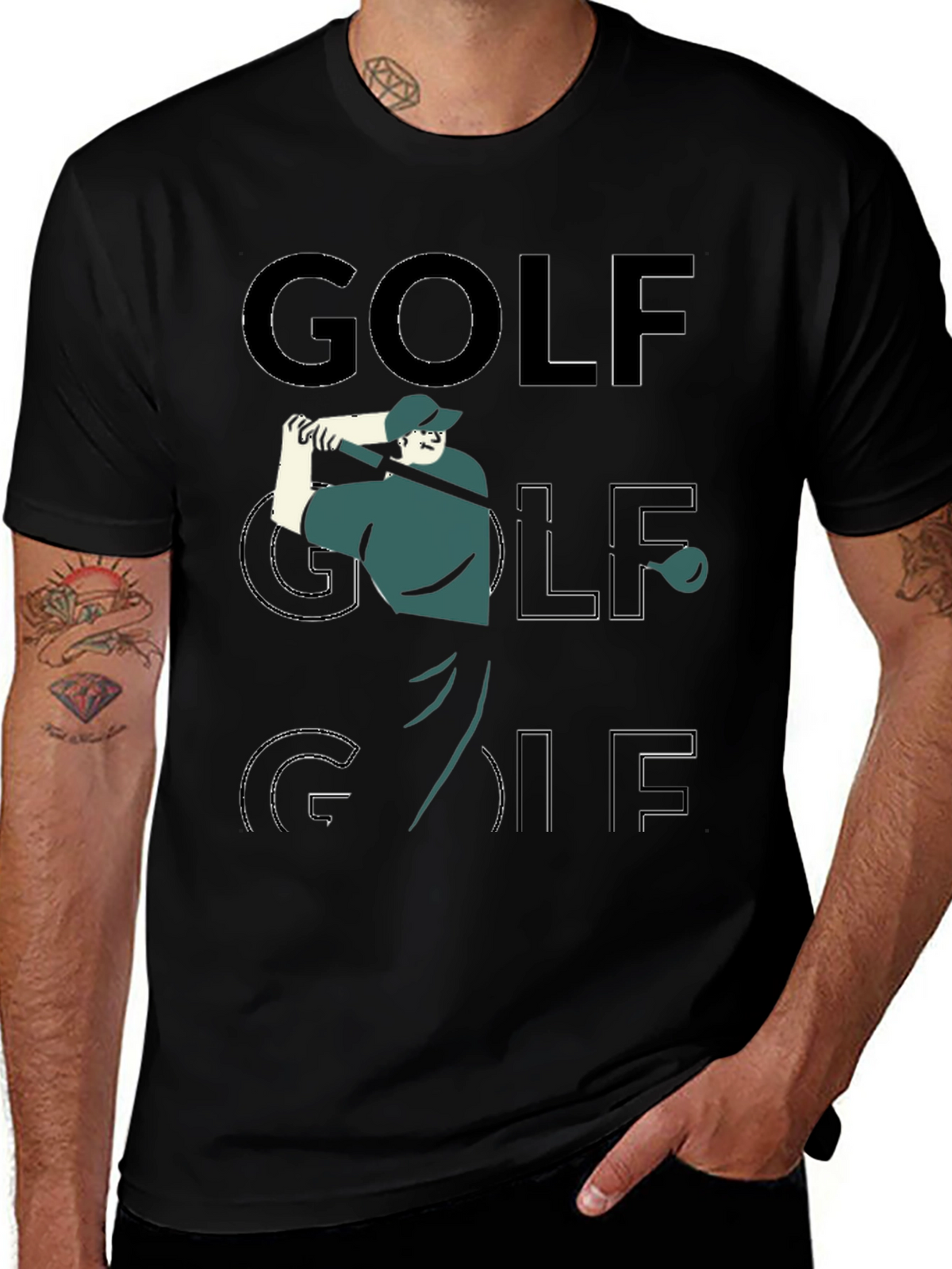 Golf Graphic Tee - Black