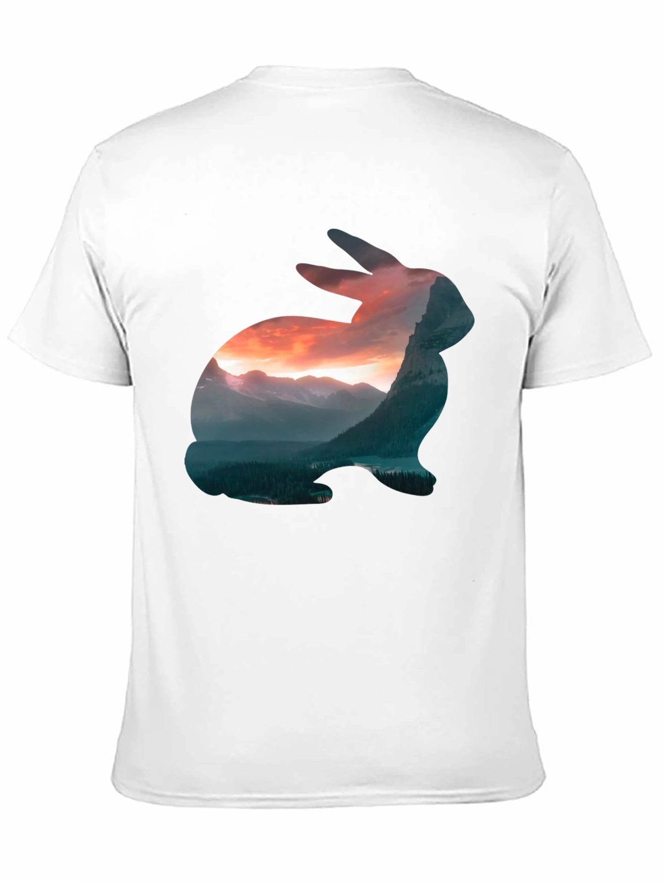 Nature Rabbit Graphic Tee - Mens Black T-Shirt