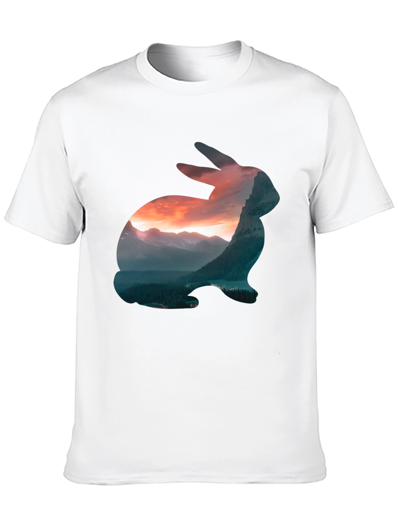 Nature Rabbit Graphic Tee - Mens Black T-Shirt