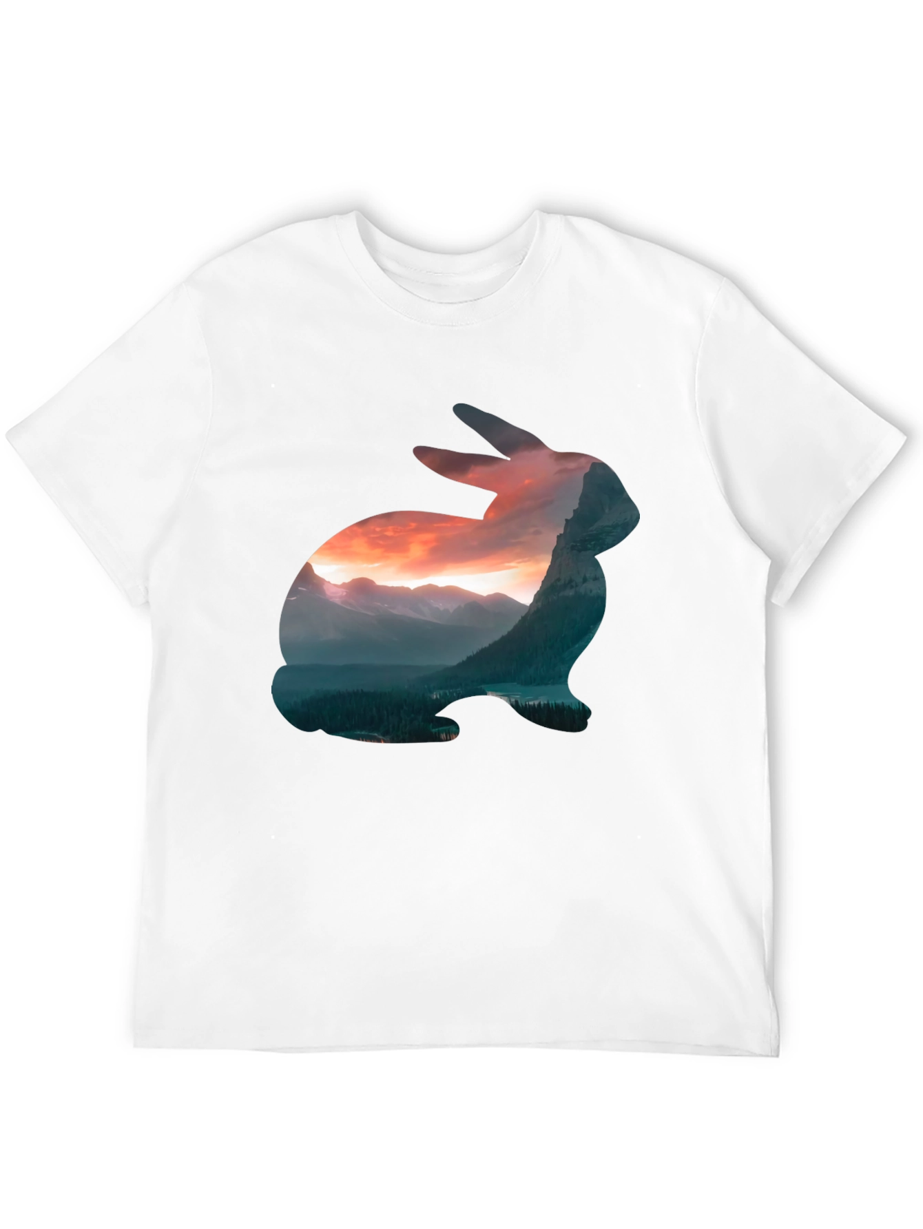 Nature Rabbit Graphic Tee - Mens Black T-Shirt