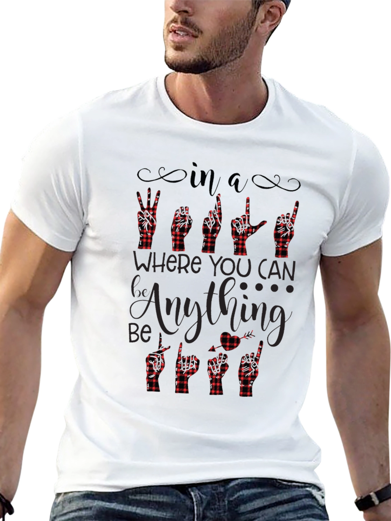 Buffalo Plaid ASL Graphic Tee