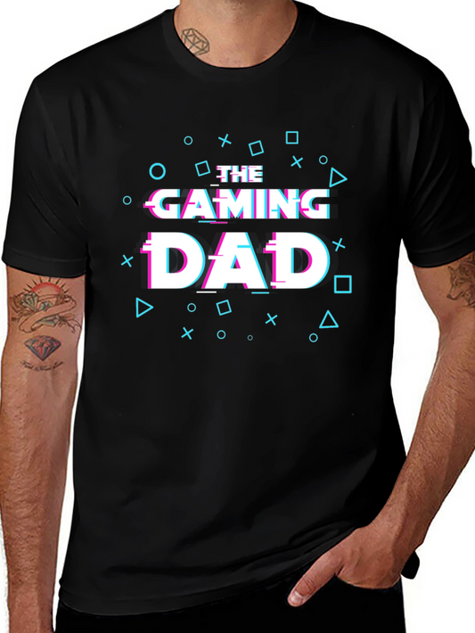 Gaming Dad Glitch Style Graphic Tee