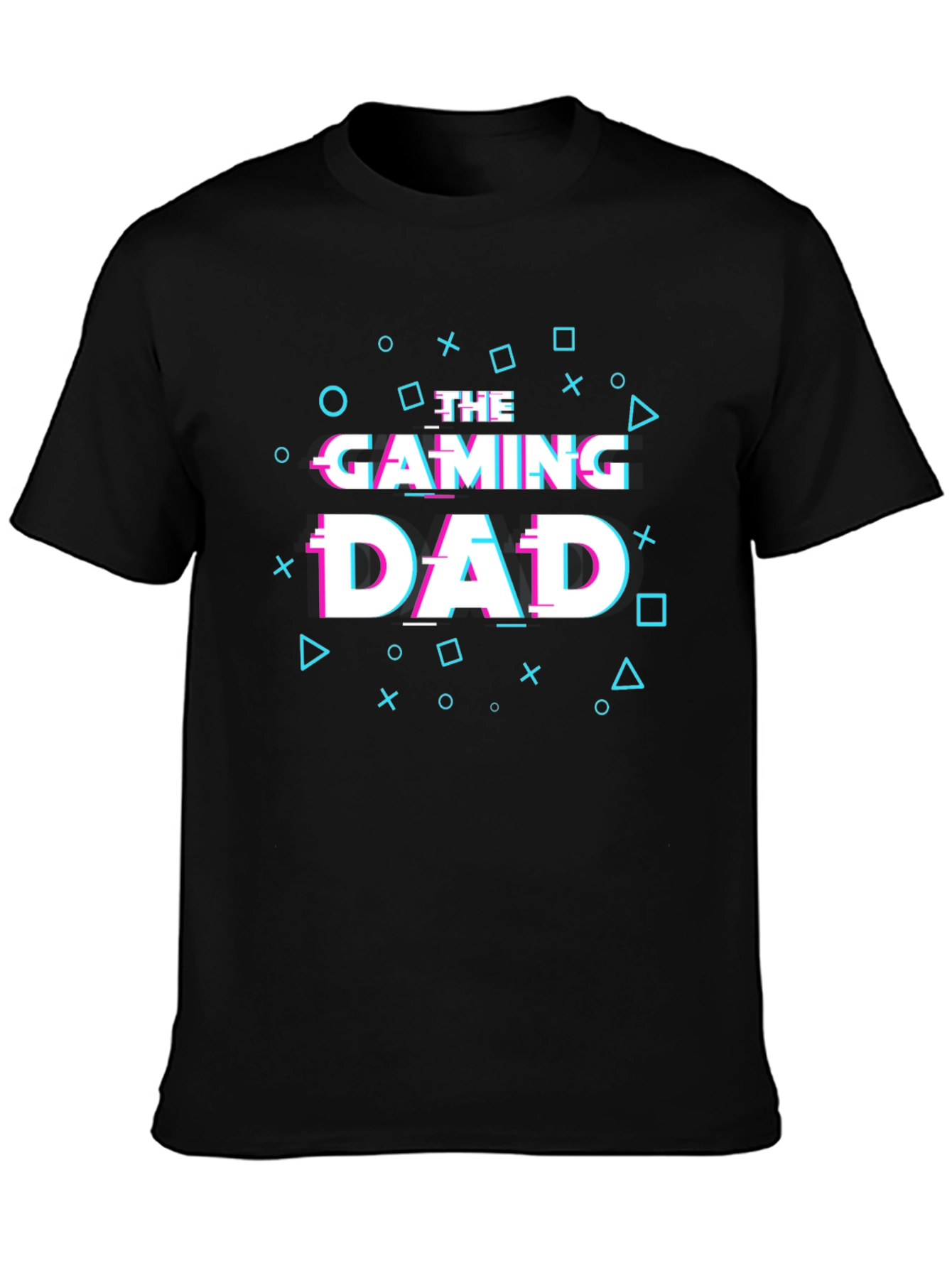 Gaming Dad Glitch Style Graphic Tee