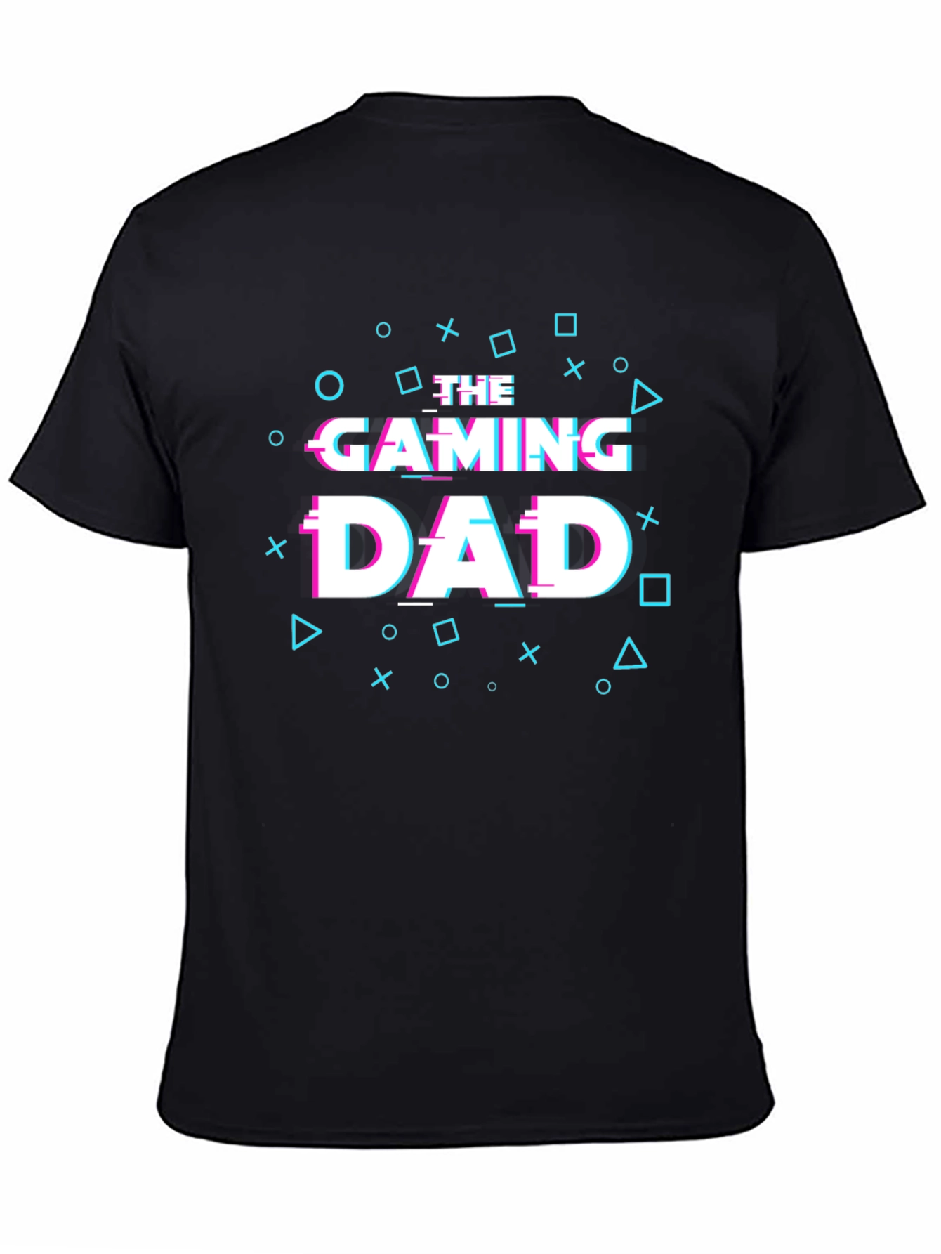 Gaming Dad Glitch Style Graphic Tee