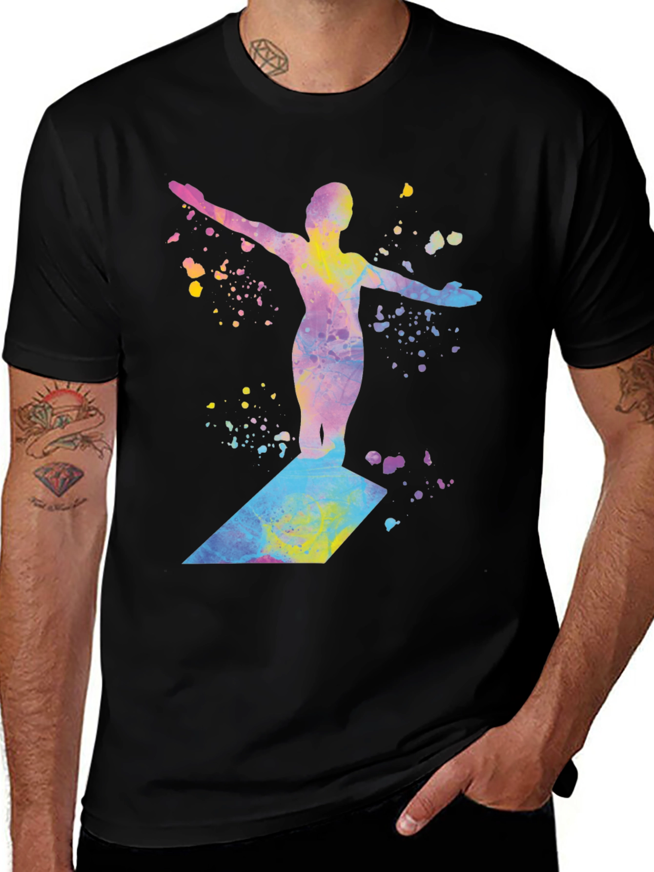 Watercolor Diver Graphic T-Shirt