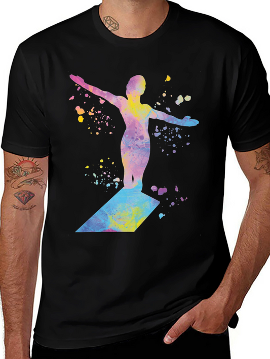 Watercolor Diver Graphic T-Shirt