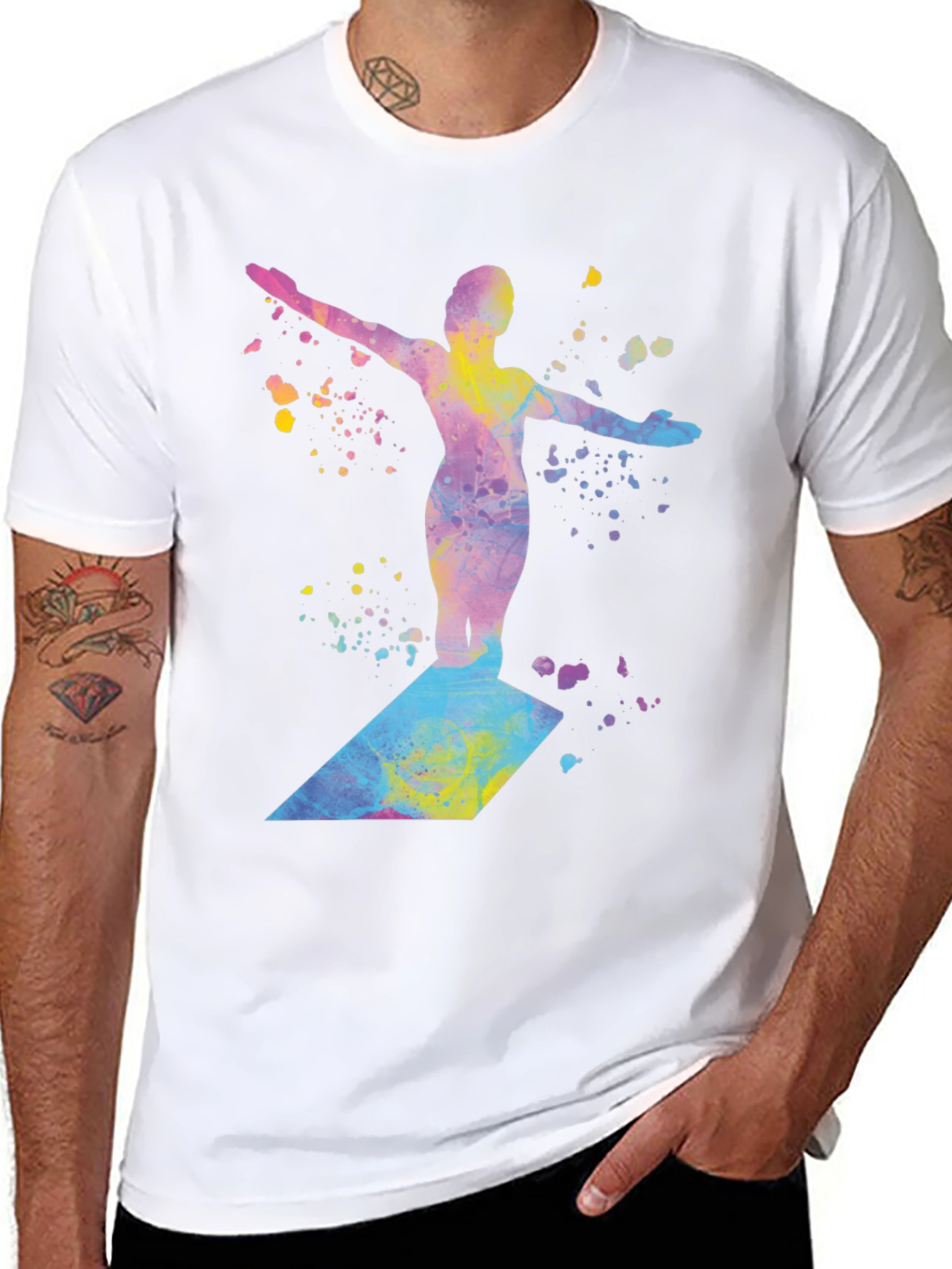 Watercolor Diver Graphic T-Shirt