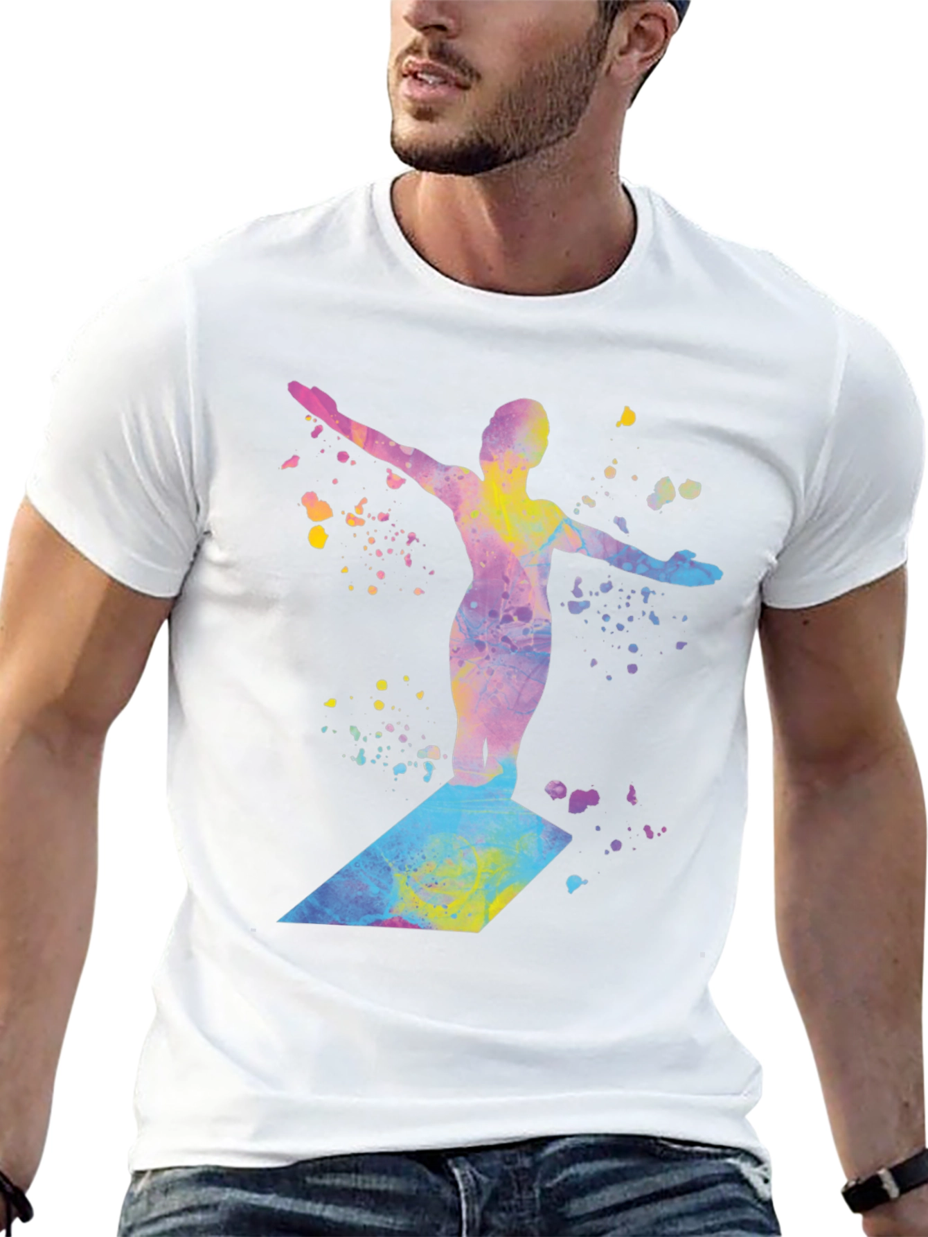 Watercolor Diver Graphic T-Shirt