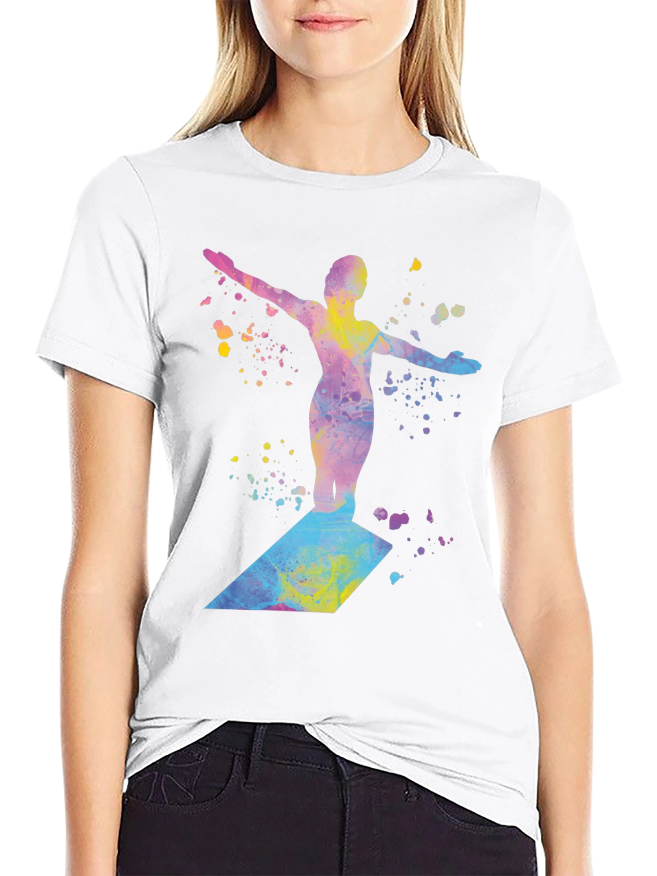 Watercolor Diver Graphic T-Shirt
