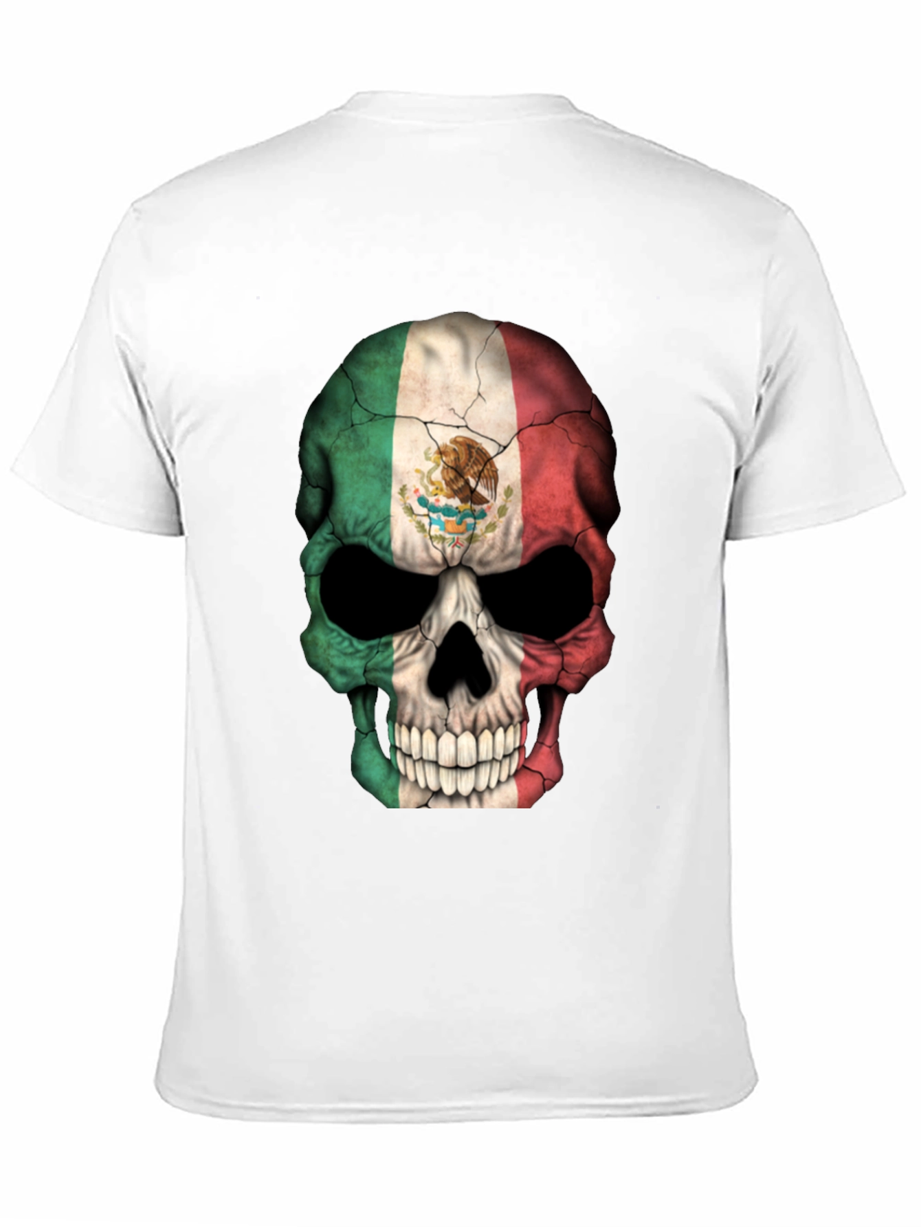 Mexican Flag Skull Graphic T-Shirt
