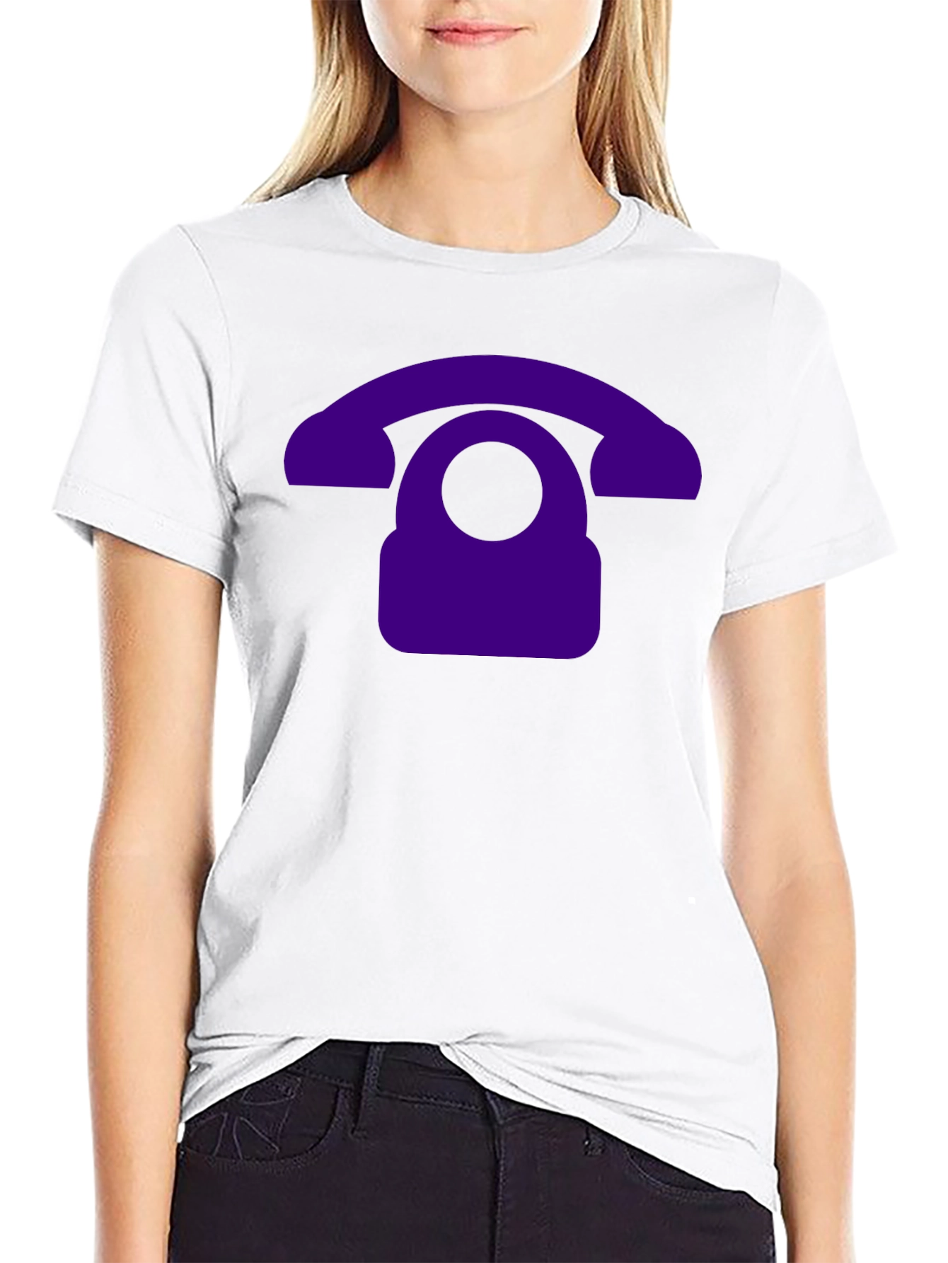 Retro Purple Phone Graphic T-Shirt