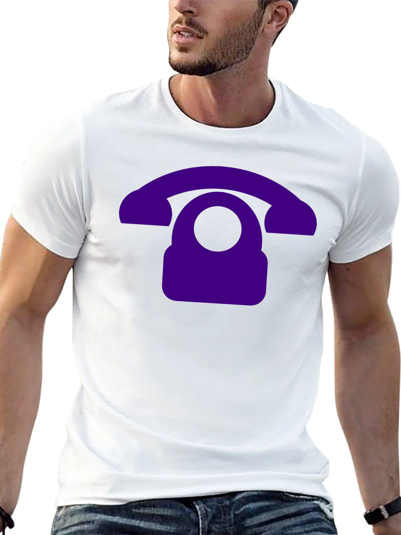 Retro Purple Phone Graphic T-Shirt