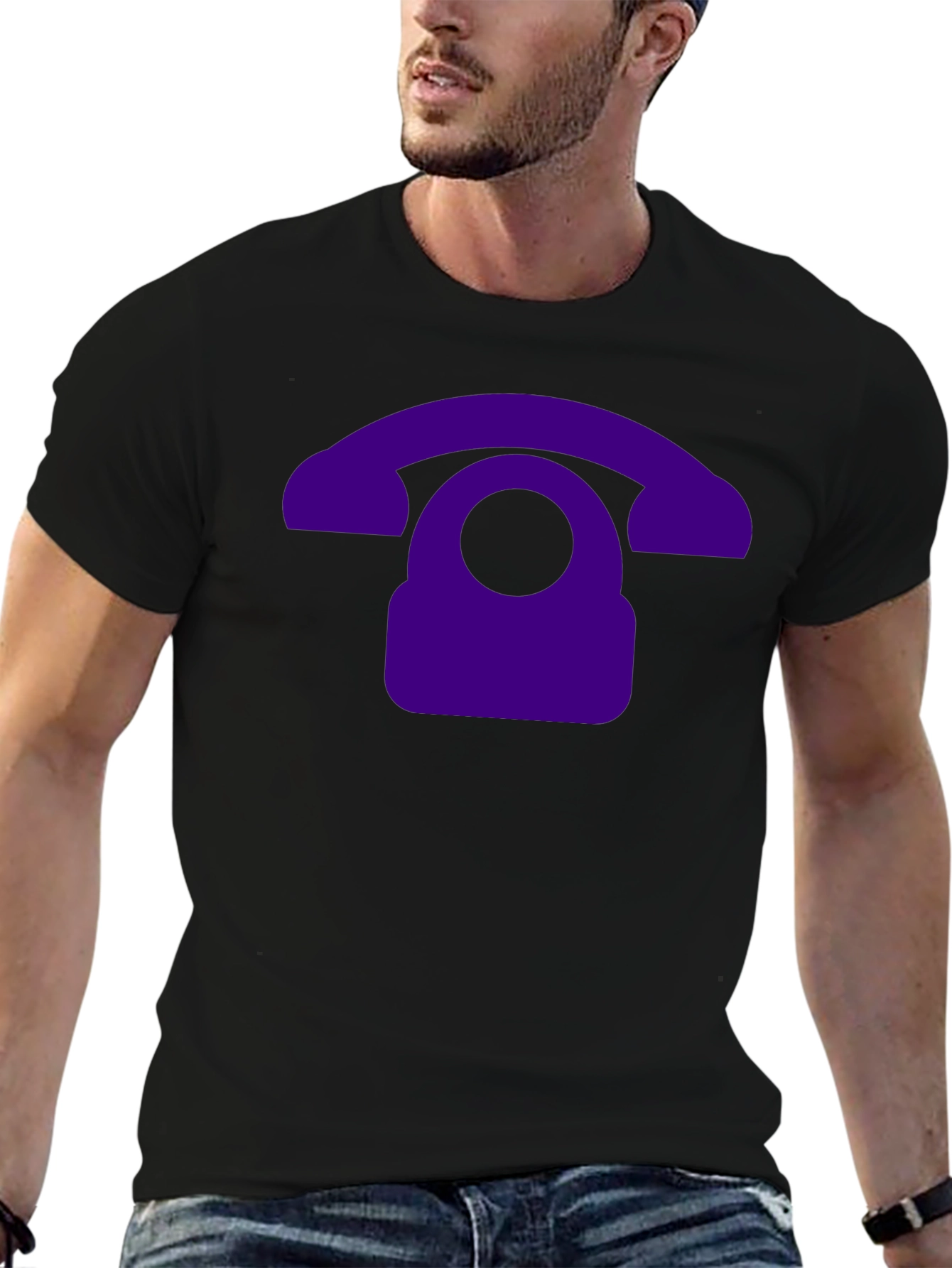 Retro Purple Phone Graphic T-Shirt