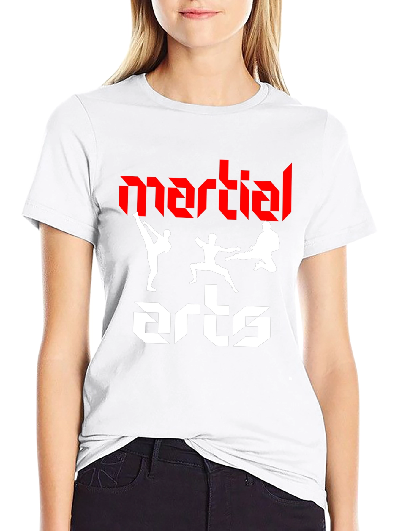 Martial Arts Graphic Tee - Black Cotton T-Shirt