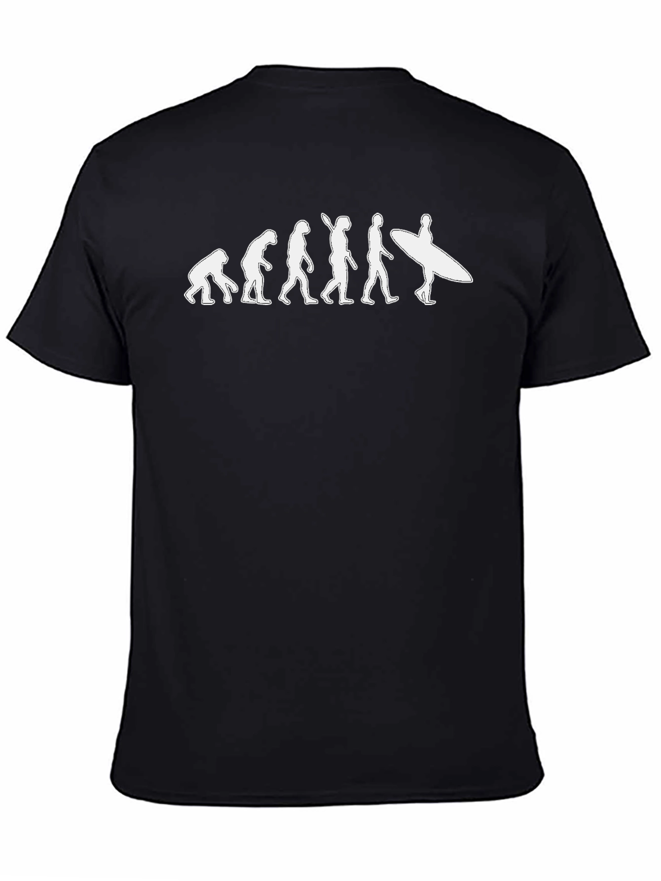 Evolution of Surfing Graphic T-Shirt - Black Cotton Tee