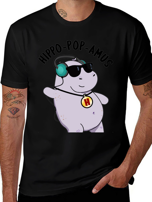 Hippo-Pop-Amus Black Graphic Tee