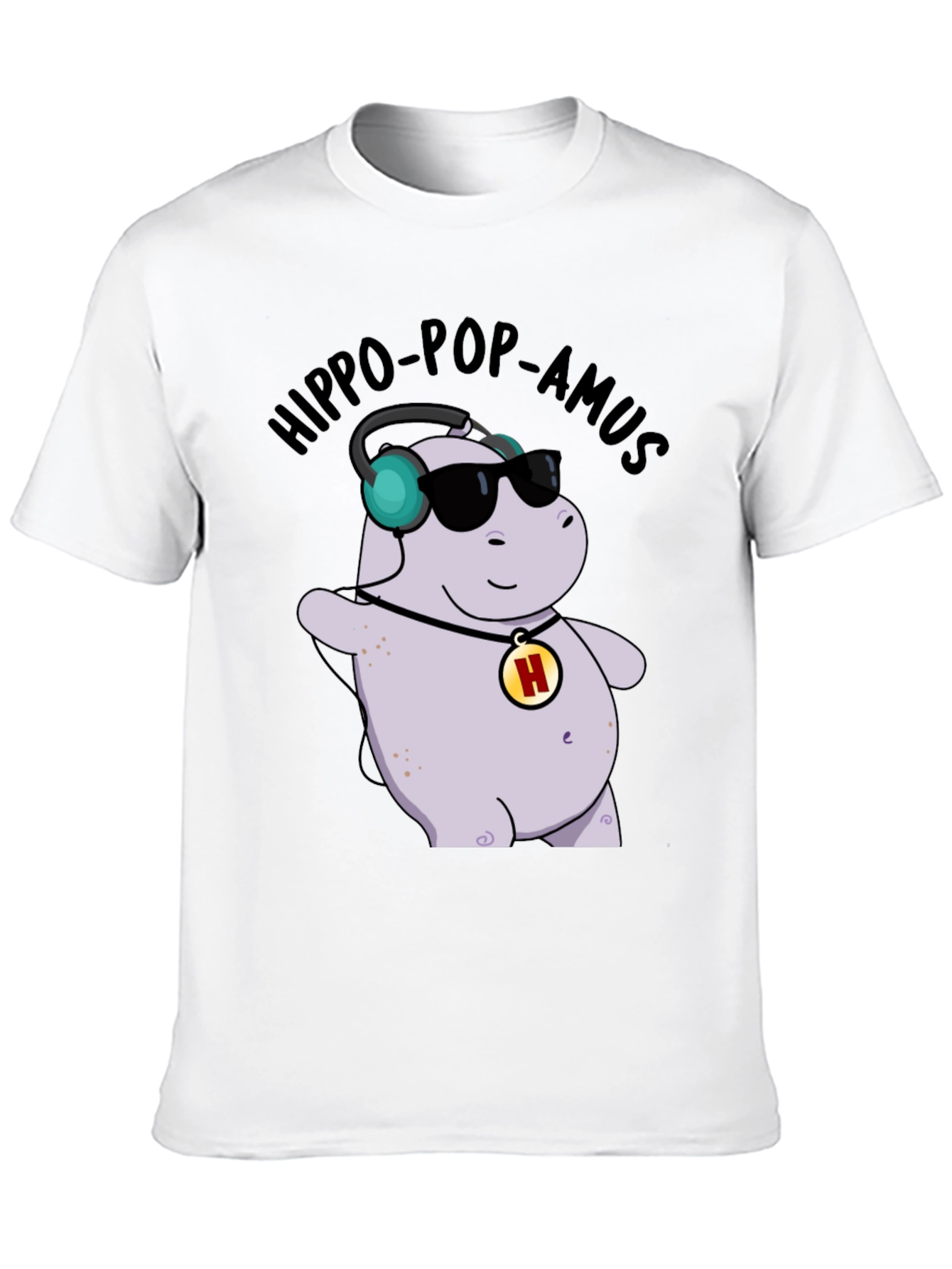 Hippo-Pop-Amus Black Graphic Tee