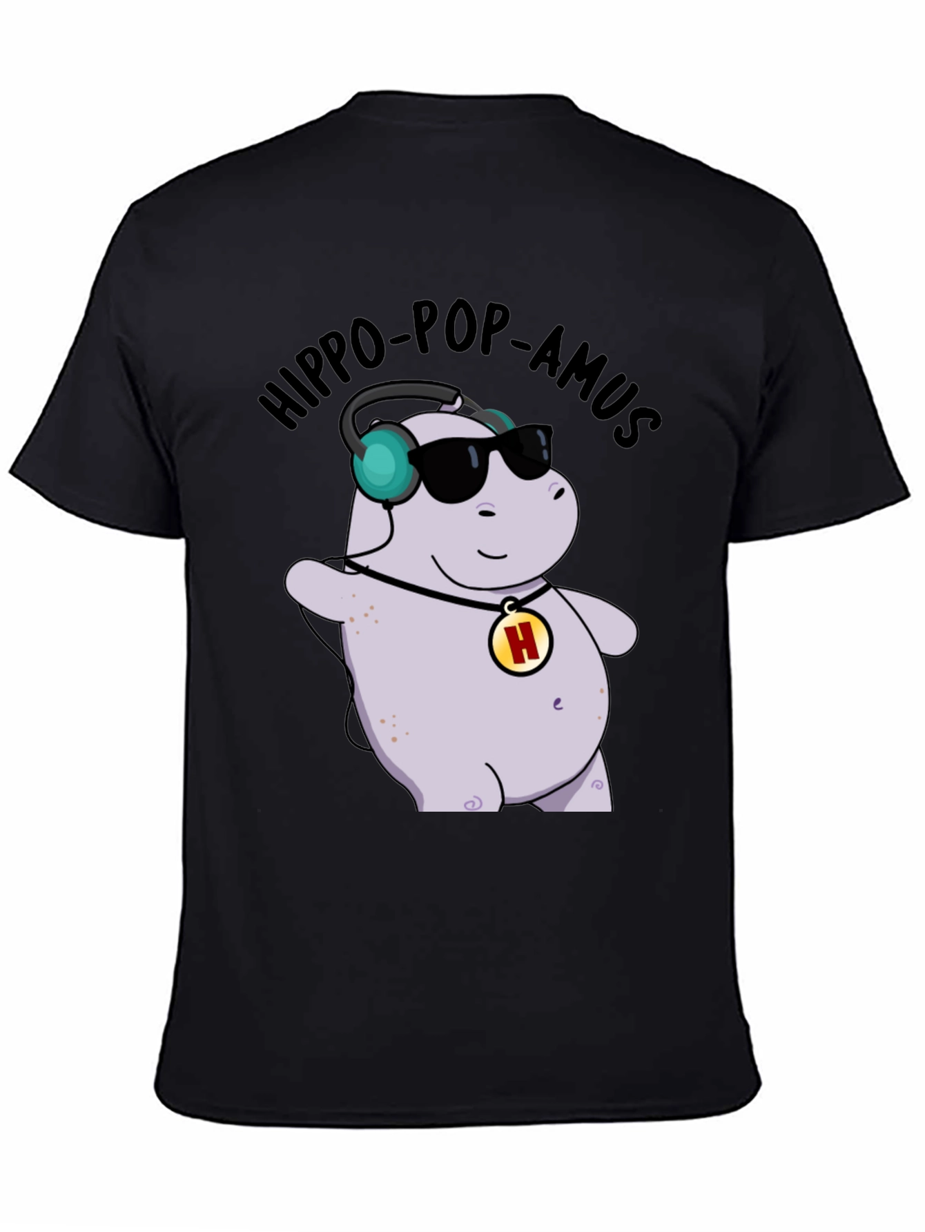 Hippo-Pop-Amus Black Graphic Tee
