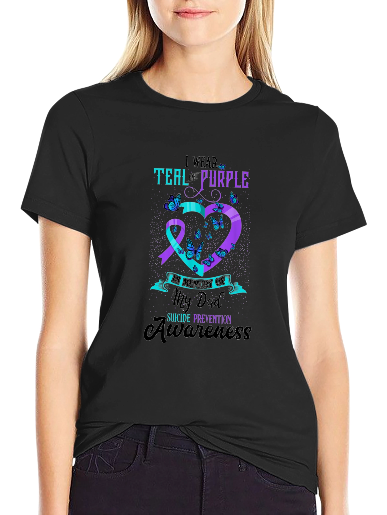 Teal and Purple Suicide Awareness T-Shirt