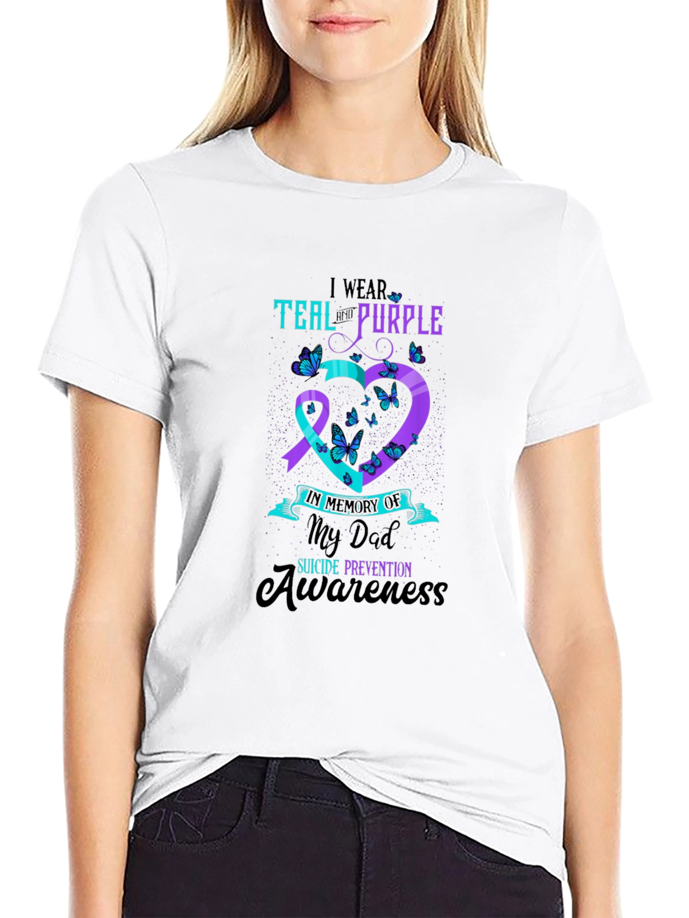 Teal and Purple Suicide Awareness T-Shirt