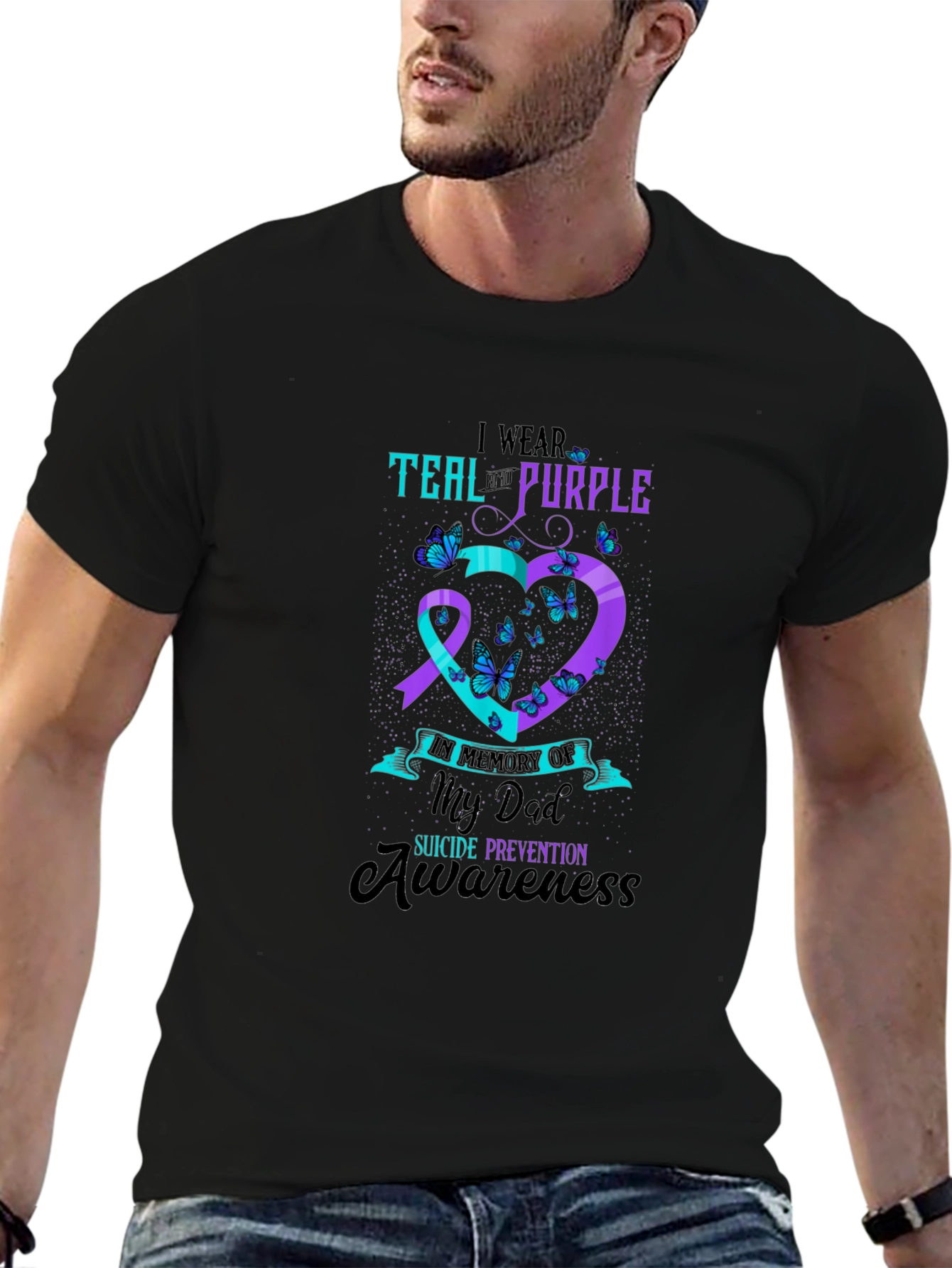 Teal and Purple Suicide Awareness T-Shirt