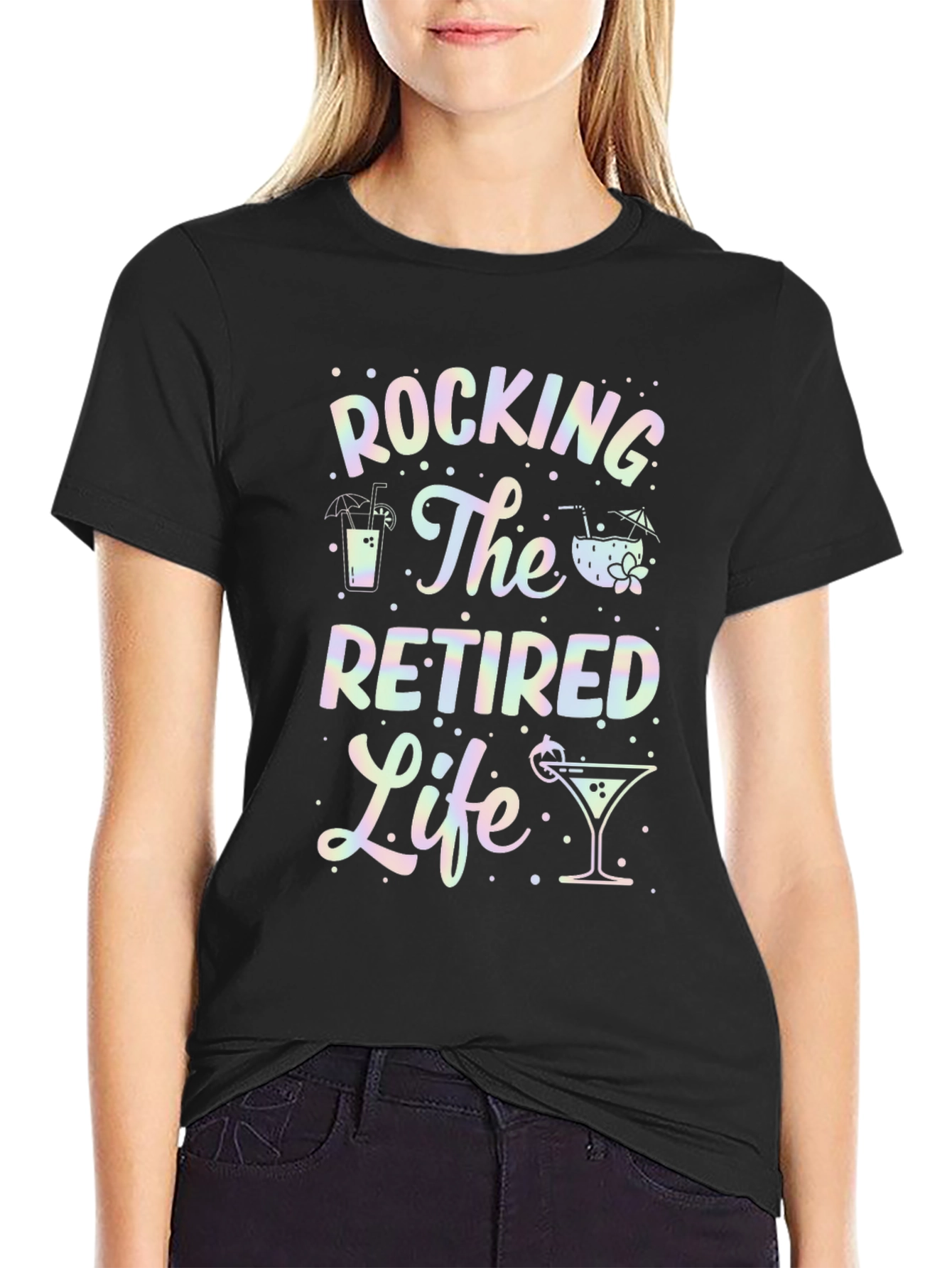 Rocking The Retired Life T-Shirt - Black Graphic Tee