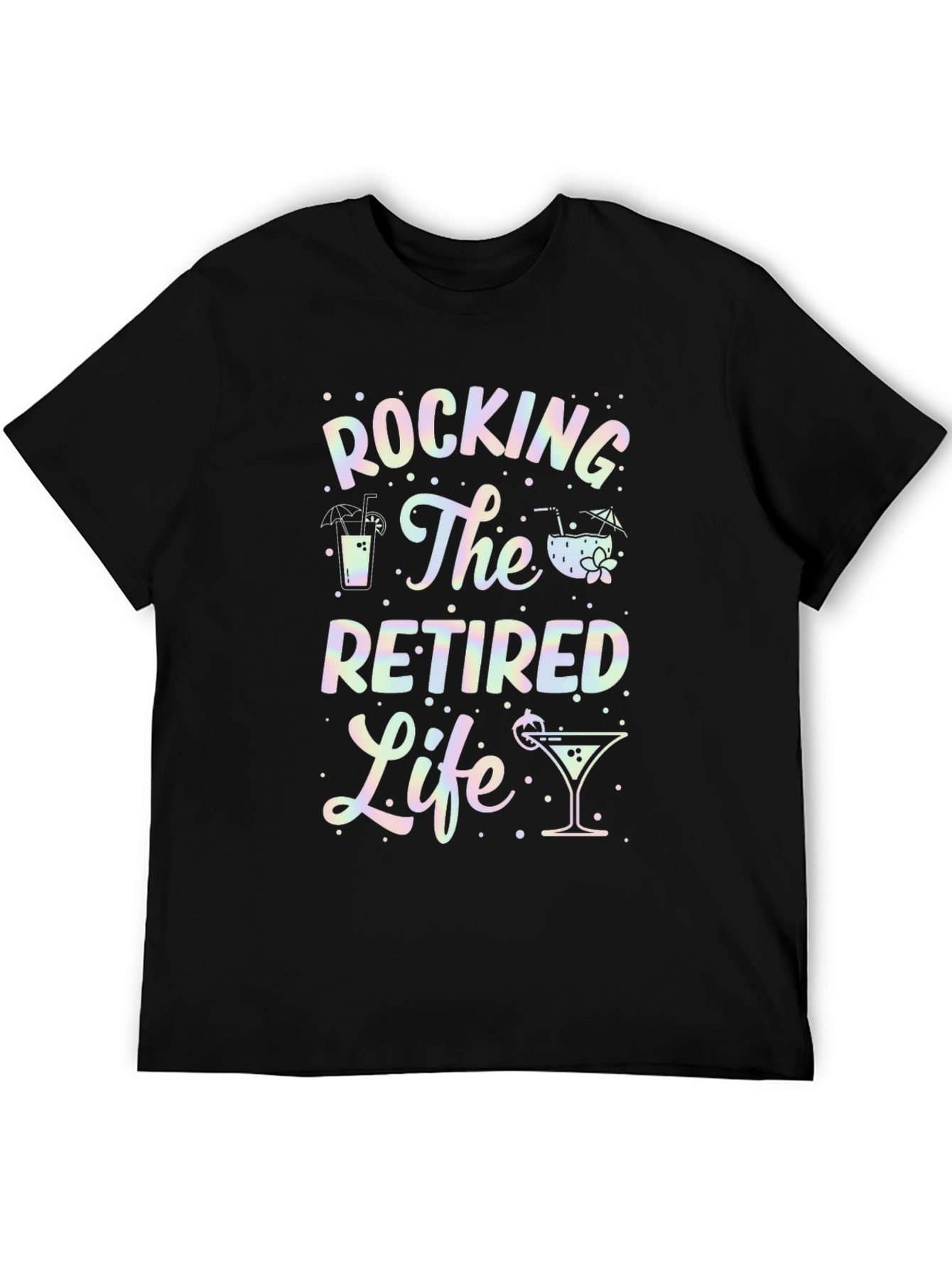 Rocking The Retired Life T-Shirt - Black Graphic Tee