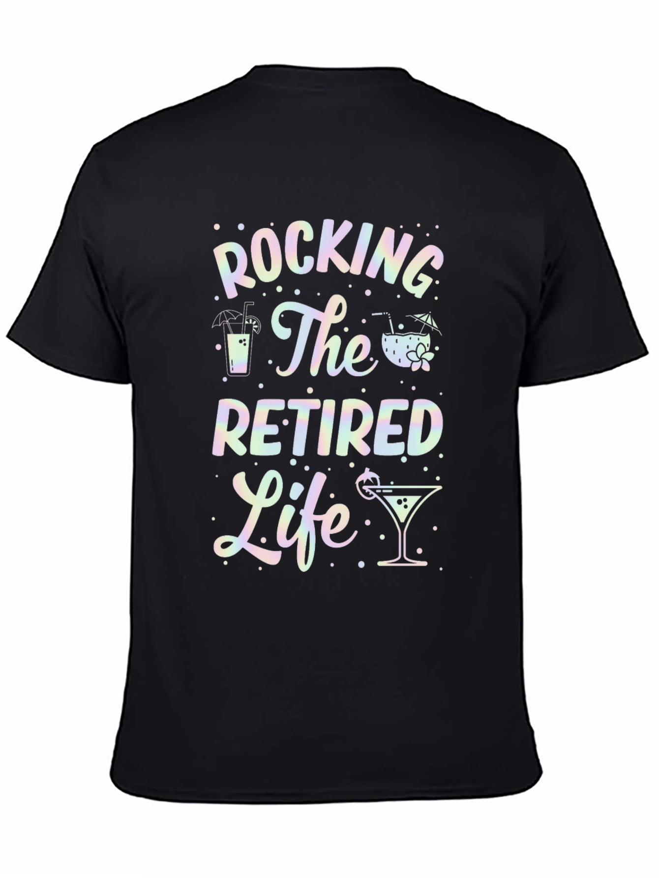 Rocking The Retired Life T-Shirt - Black Graphic Tee