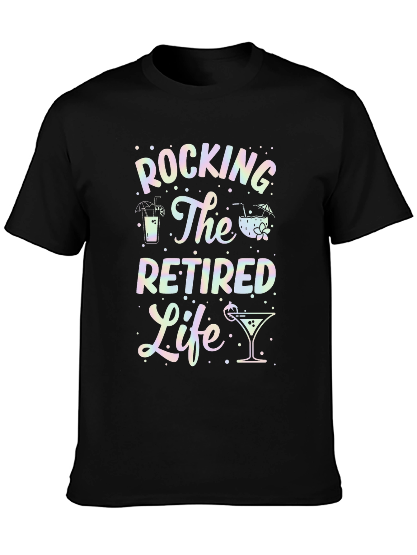 Rocking The Retired Life T-Shirt - Black Graphic Tee