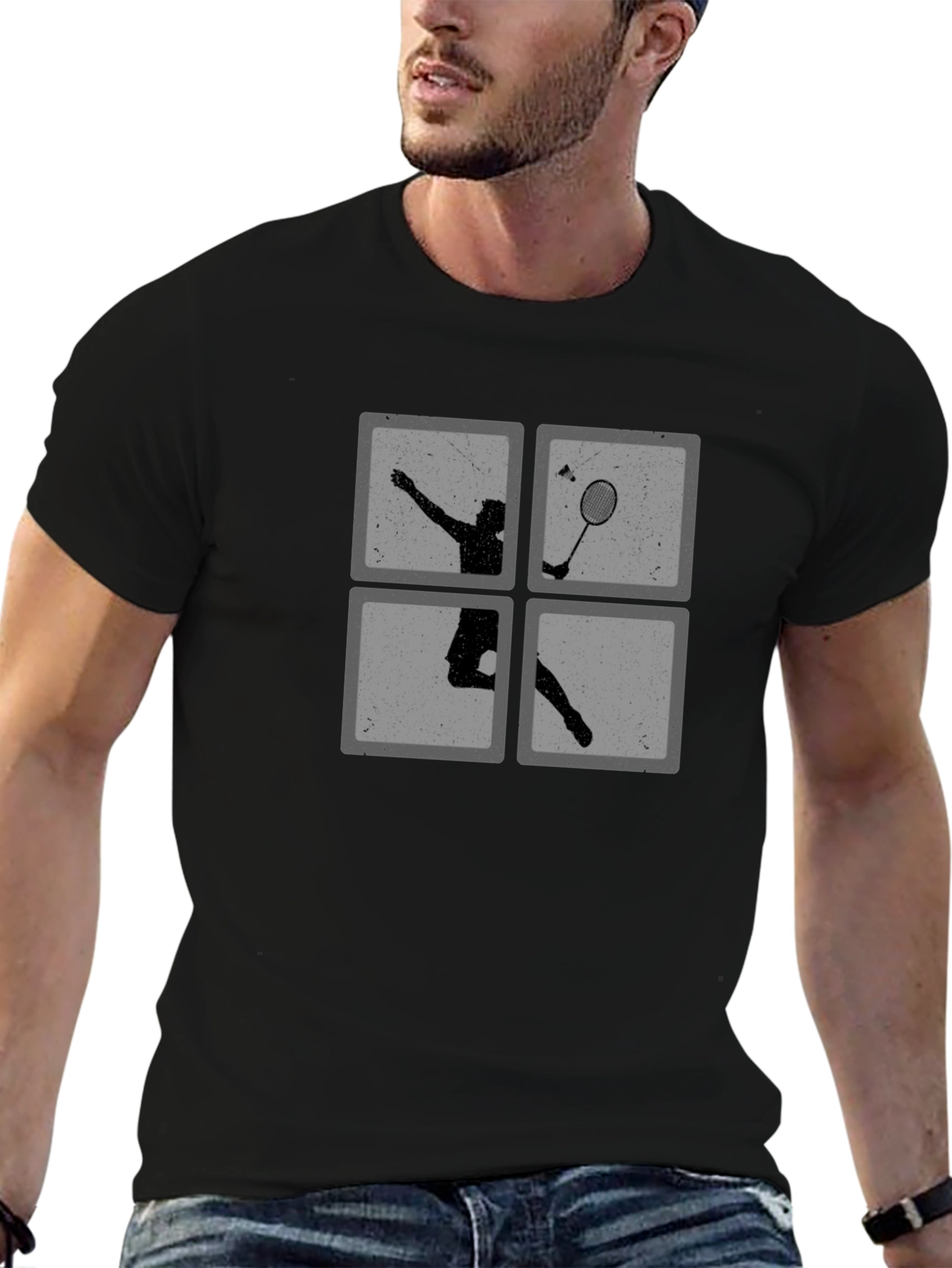 Badminton Player Graphic T-Shirt