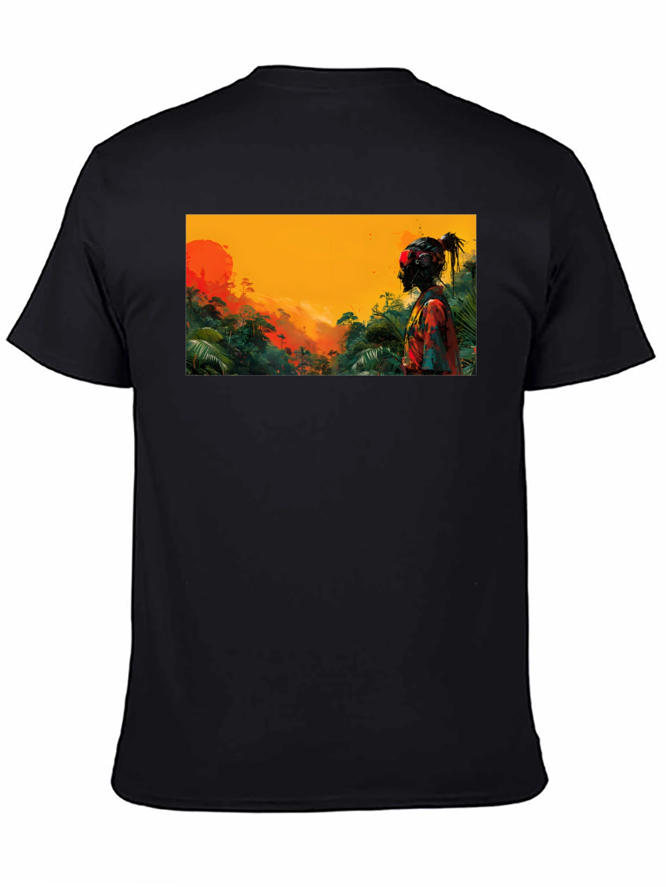 Jungle Sunset Graphic Tee - Unique Design Soft Cotton