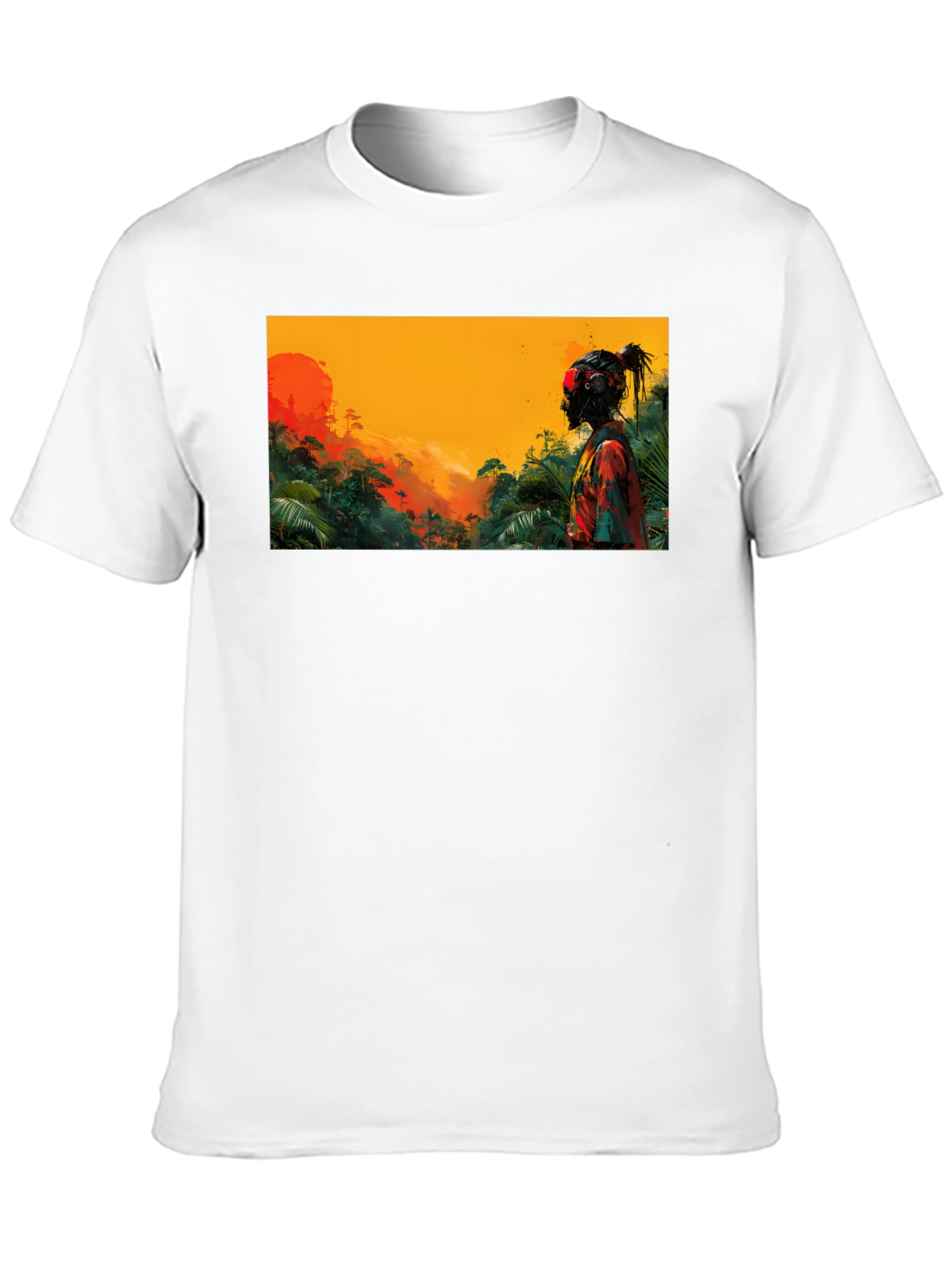 Jungle Sunset Graphic Tee - Unique Design Soft Cotton