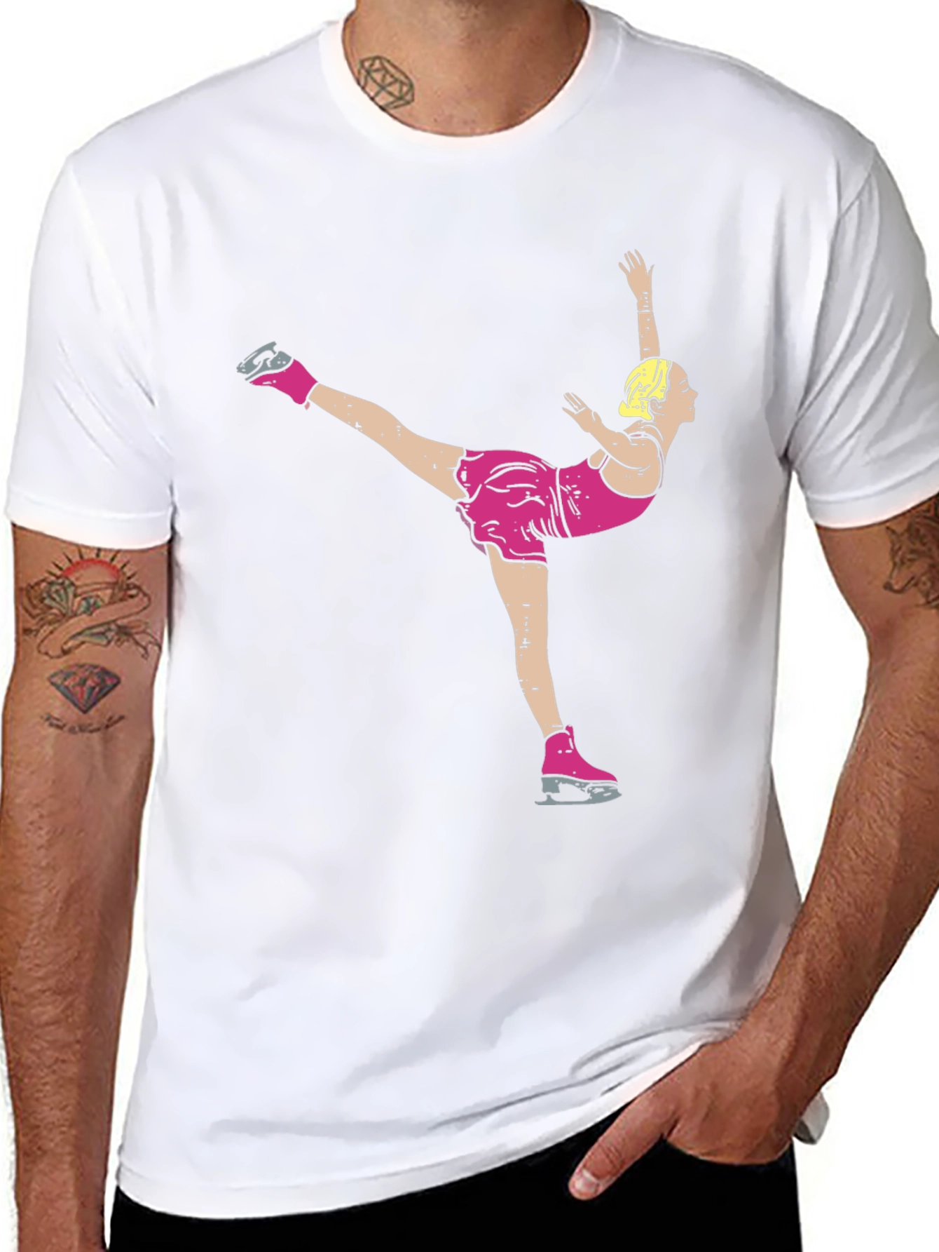 Figure Skater Graphic T-Shirt - Black