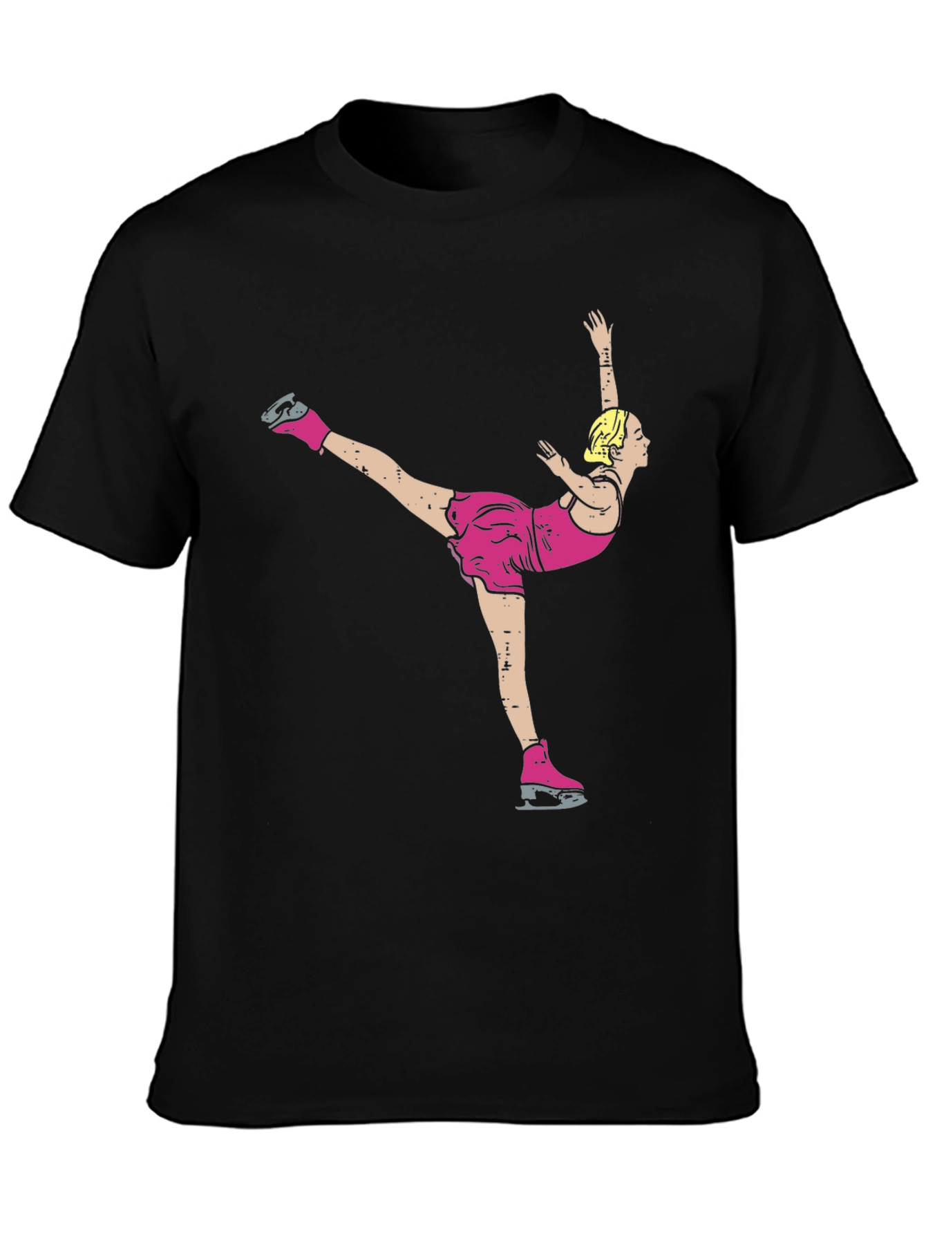 Figure Skater Graphic T-Shirt - Black