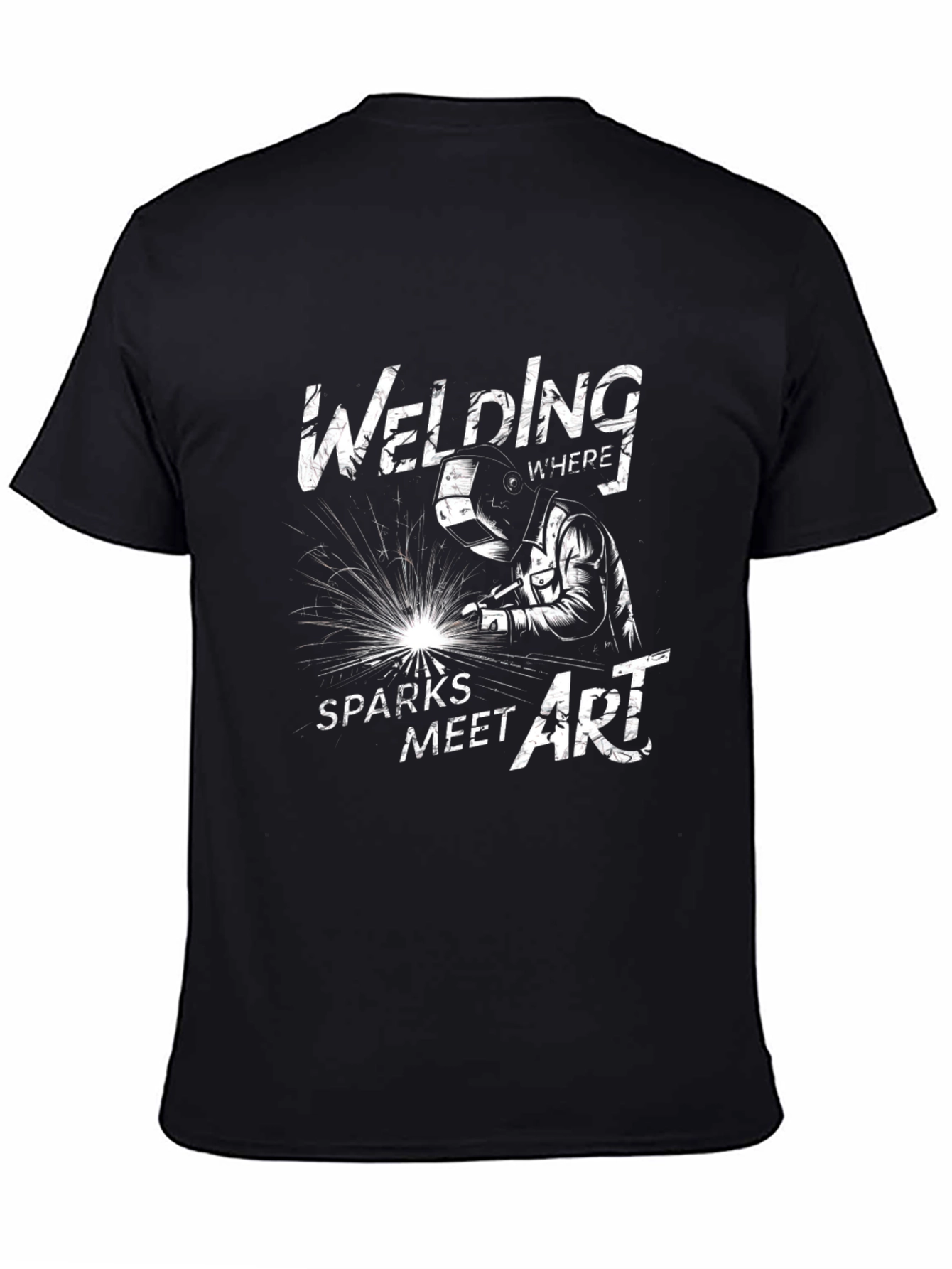 Welding Sparks Meet Art Black T-Shirt