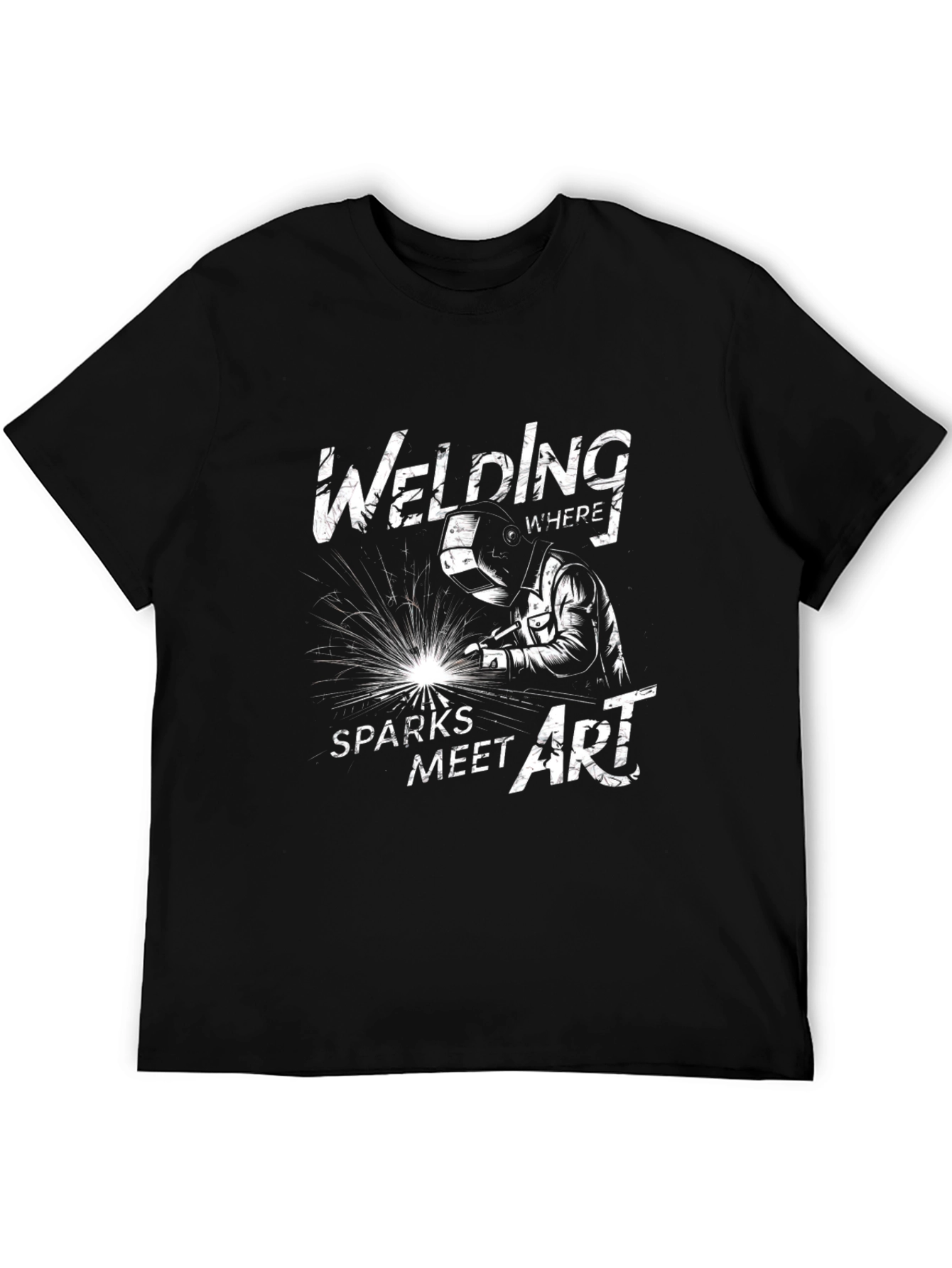 Welding Sparks Meet Art Black T-Shirt