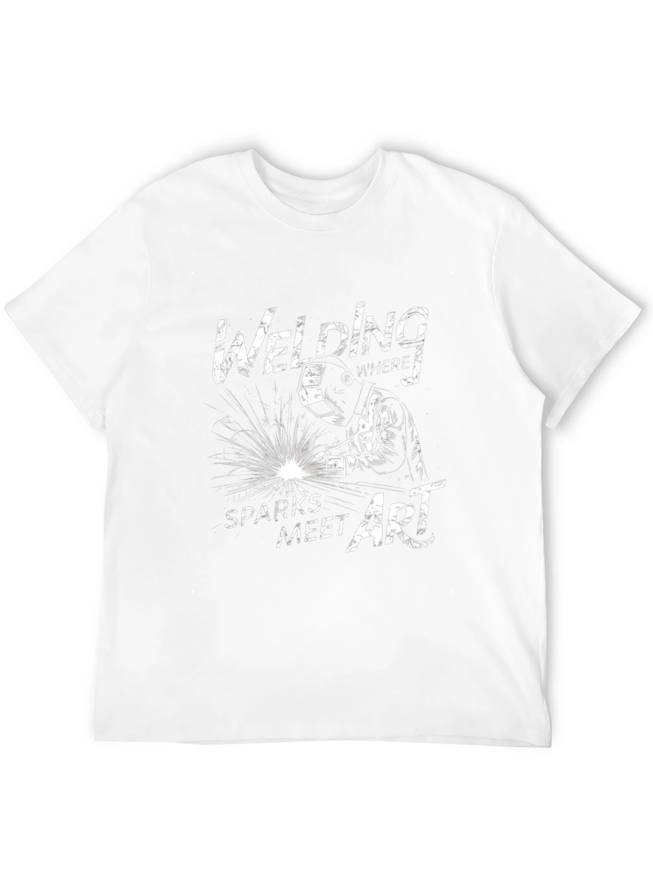Welding Sparks Meet Art Black T-Shirt